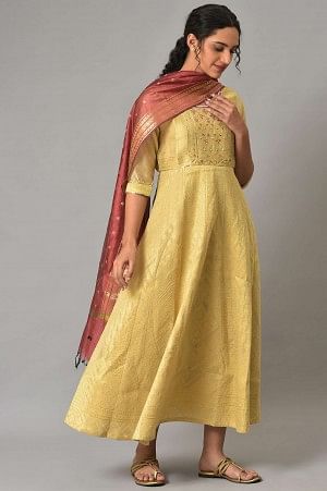 Multi Bead Work Dress And Dupatta Set - Image 3