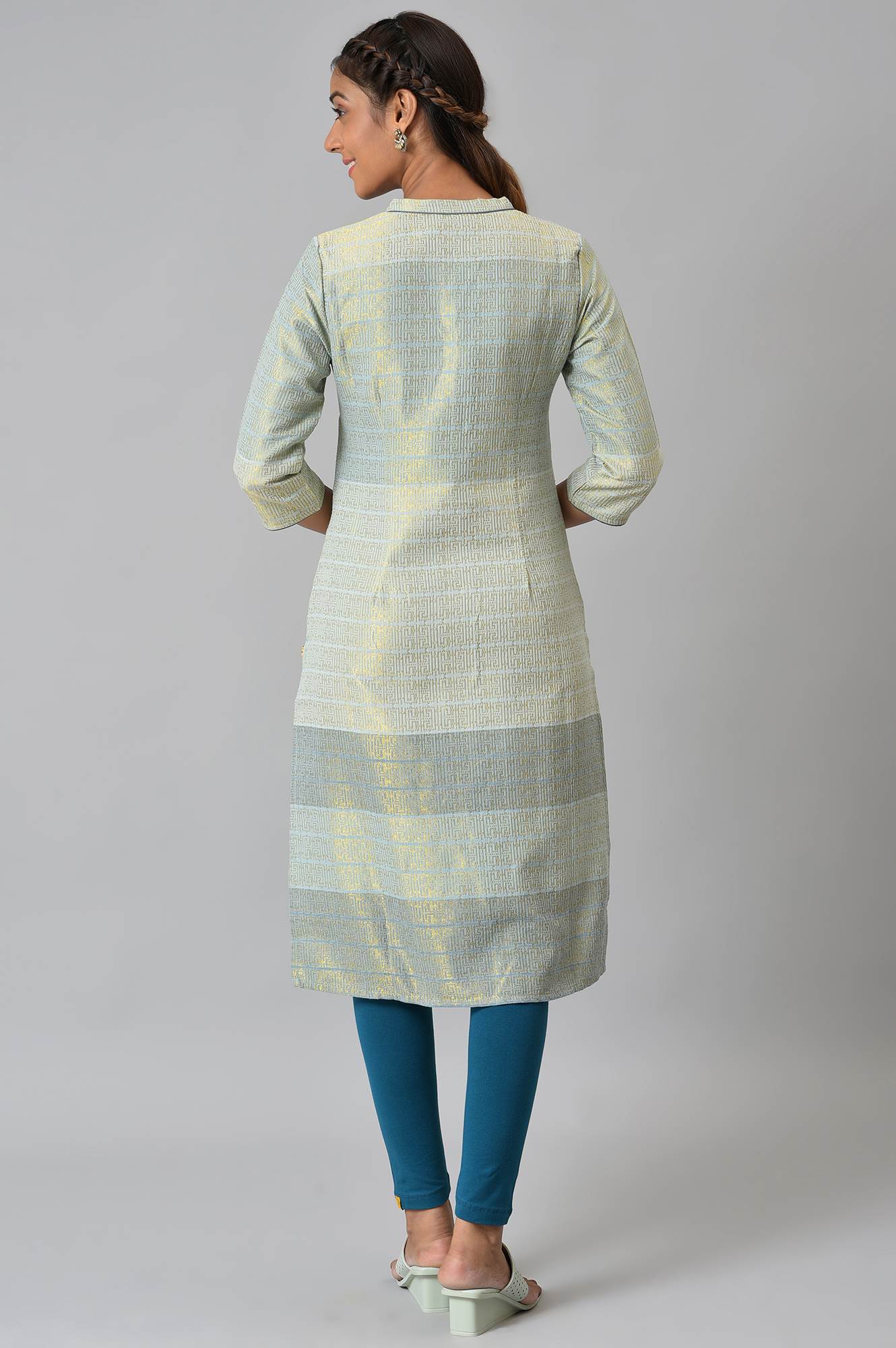 Multi Tonal Zari Dobby Straight kurta - Image 2