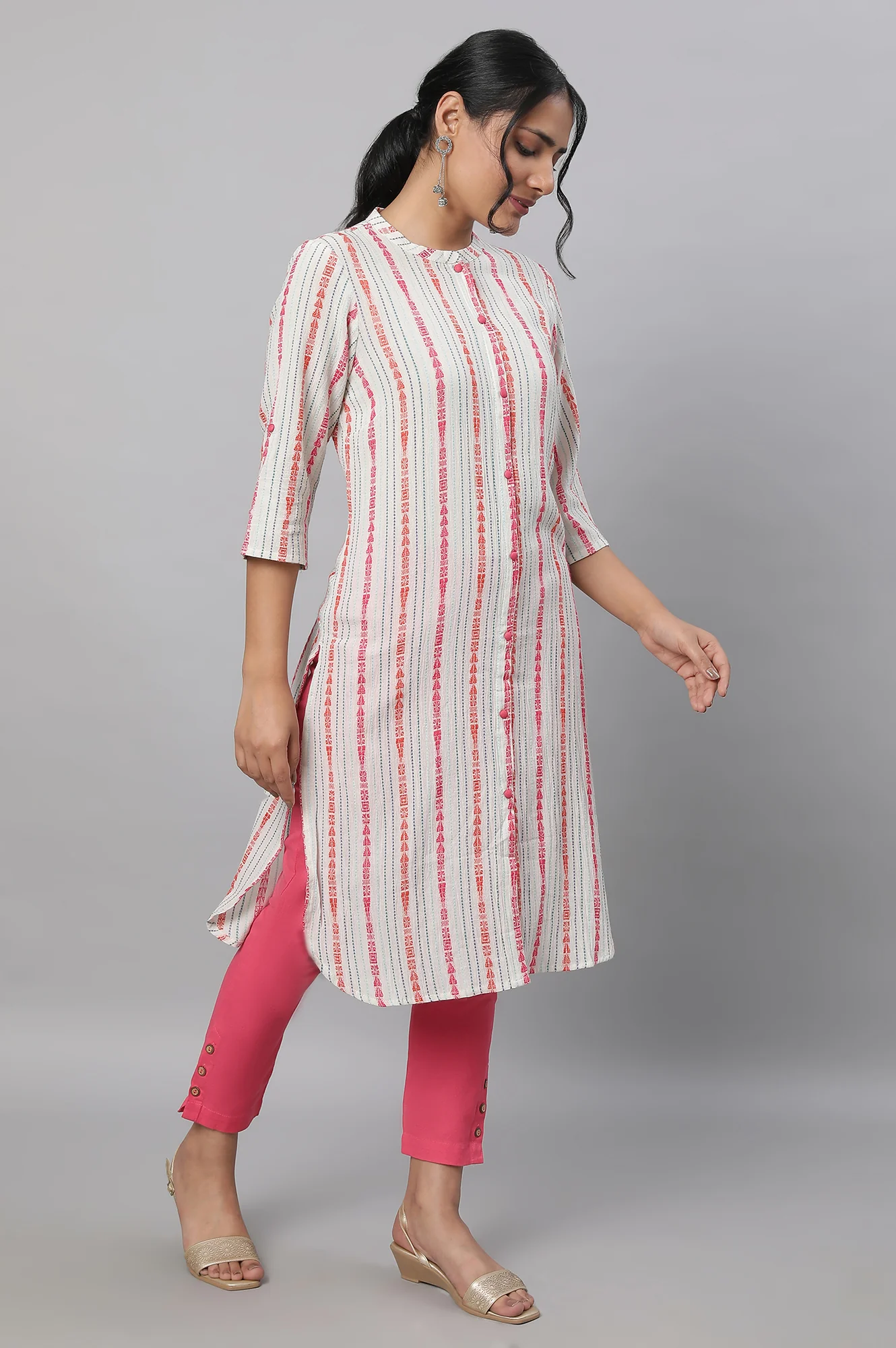 Natural Printed kurta & Trousers Set - Image 4