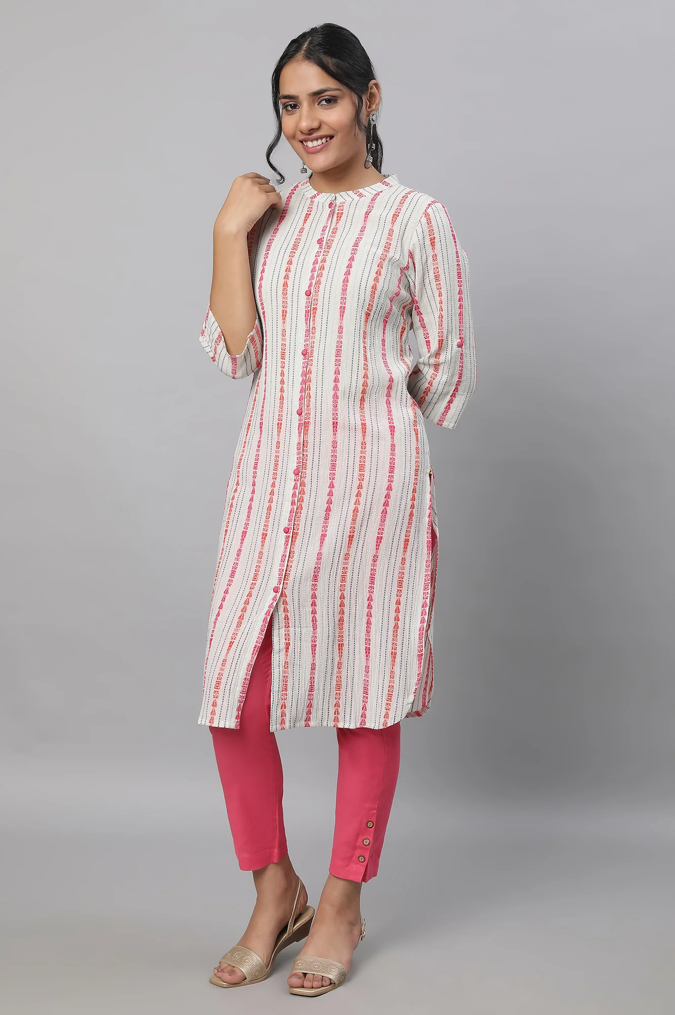 Natural Printed kurta & Trousers Set - Image 5