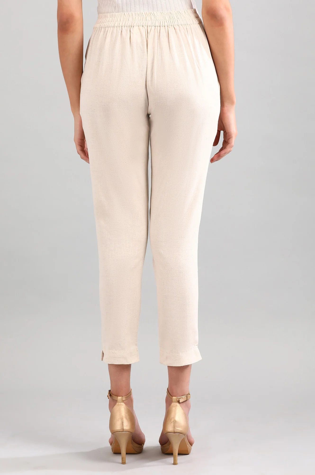 Natural Solid Trousers - Image 2