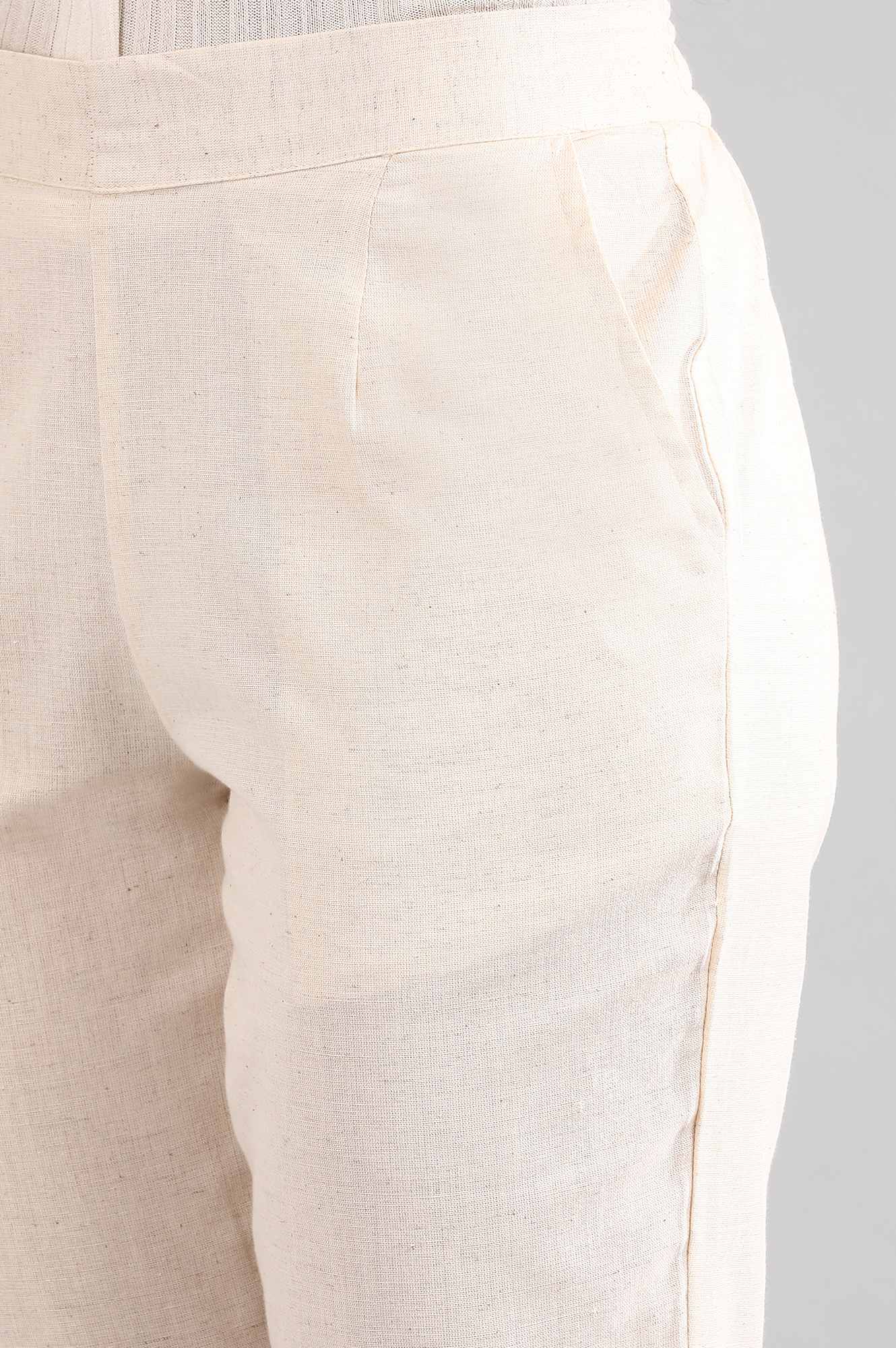 Natural Solid Trousers - Image 6