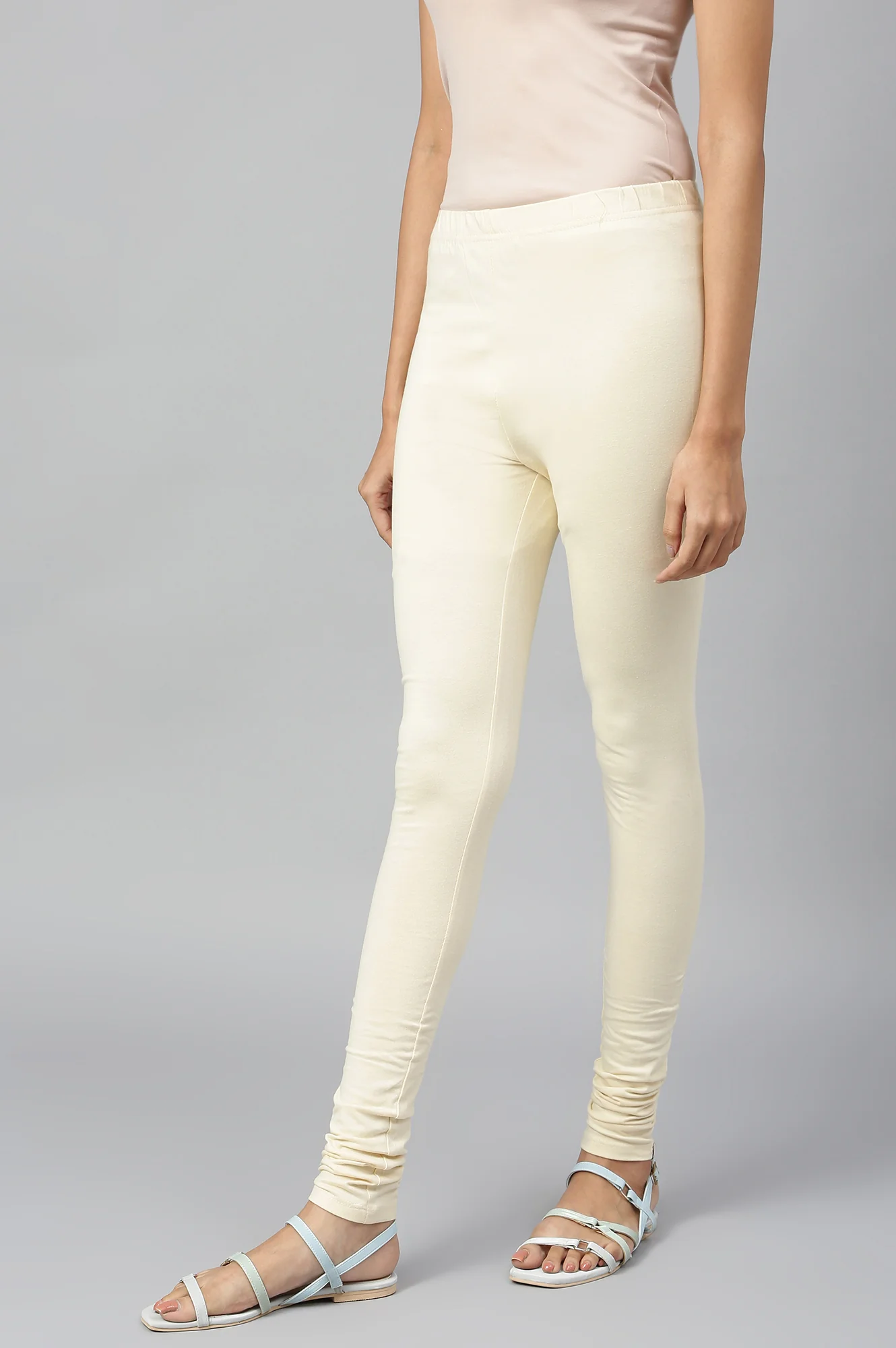 Off-White Cotton Churidar - Image 3