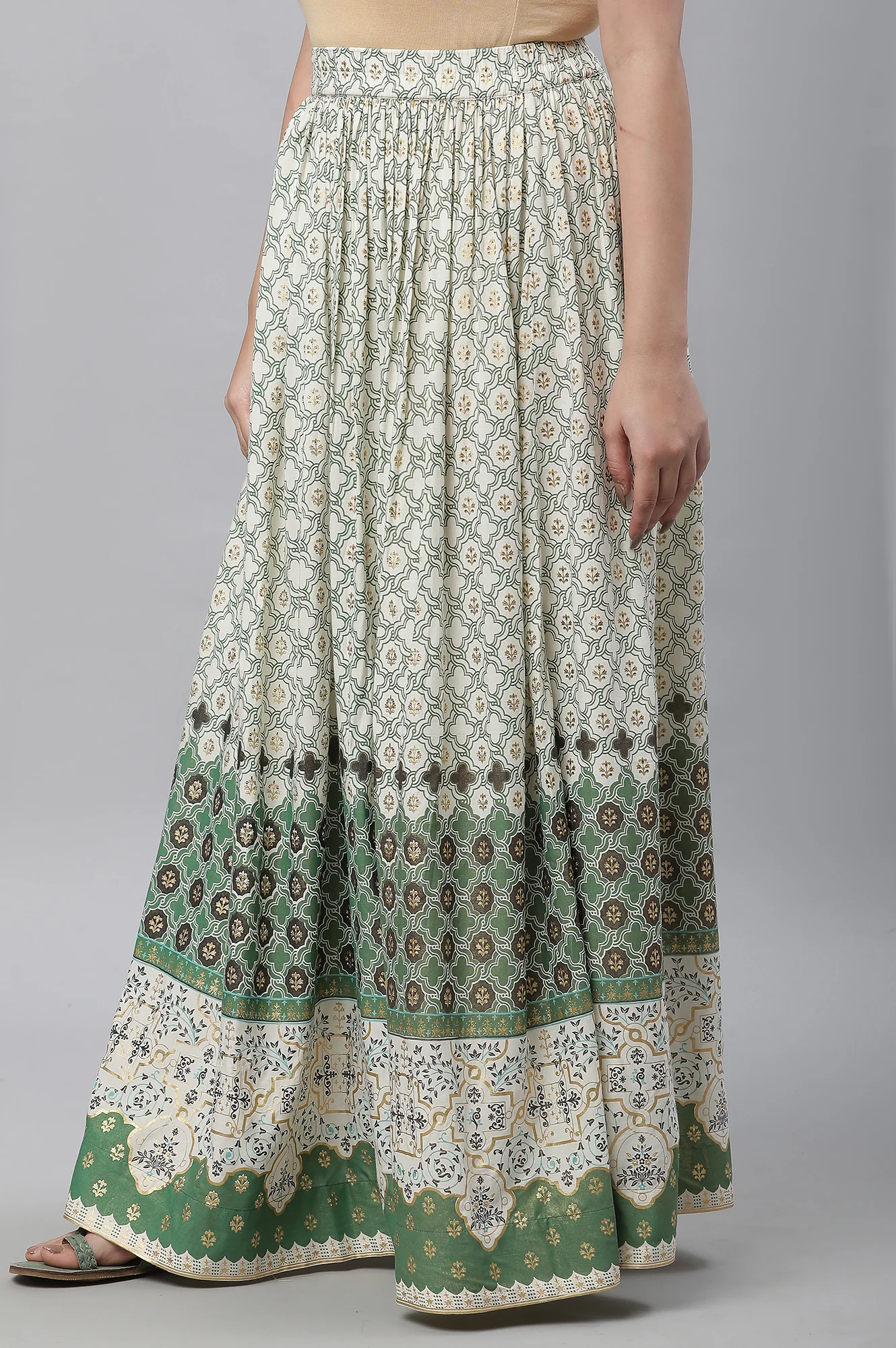 Off-White Printed Flared Skirt - Image 2
