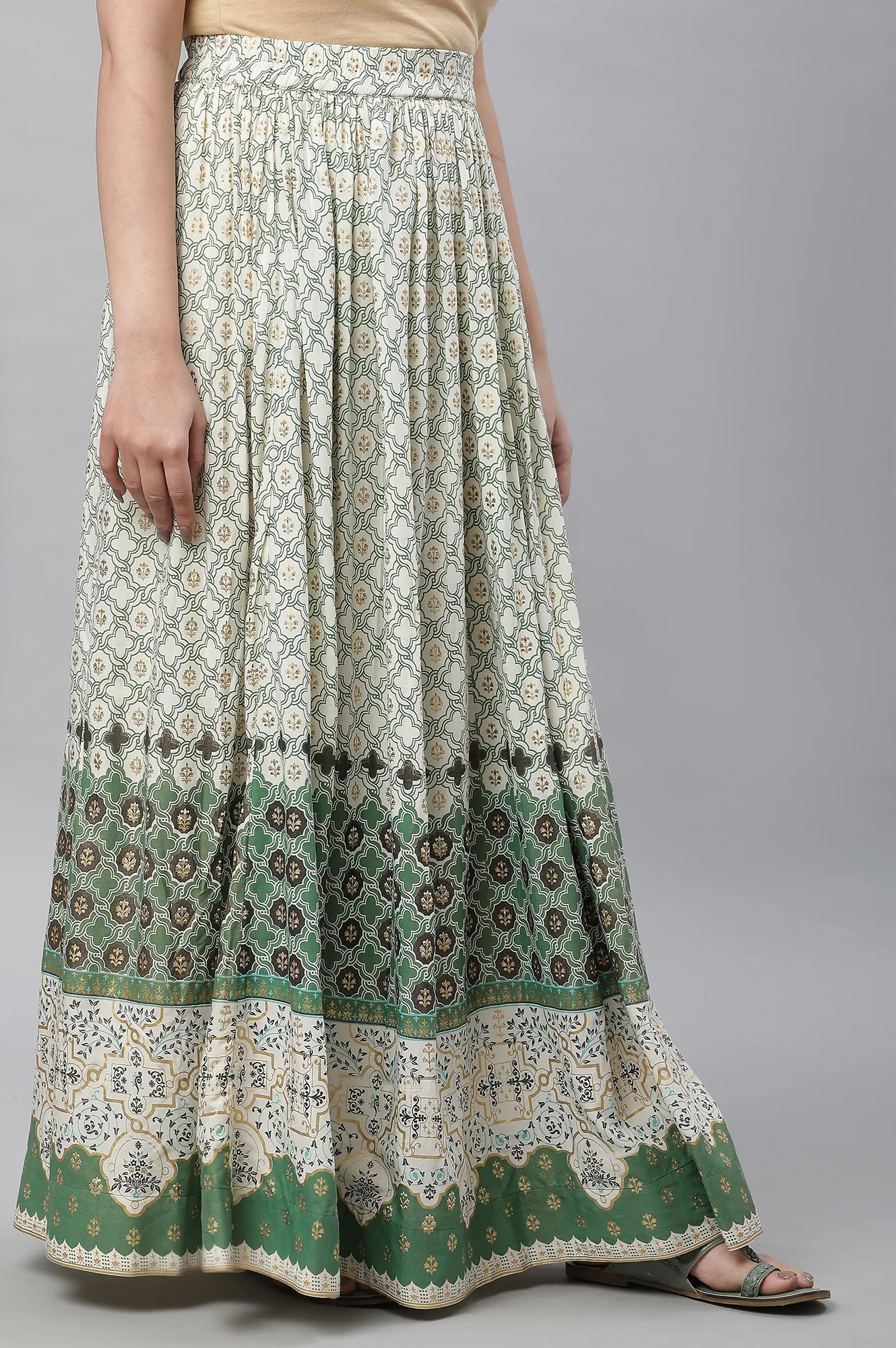 Off-White Printed Flared Skirt - Image 4