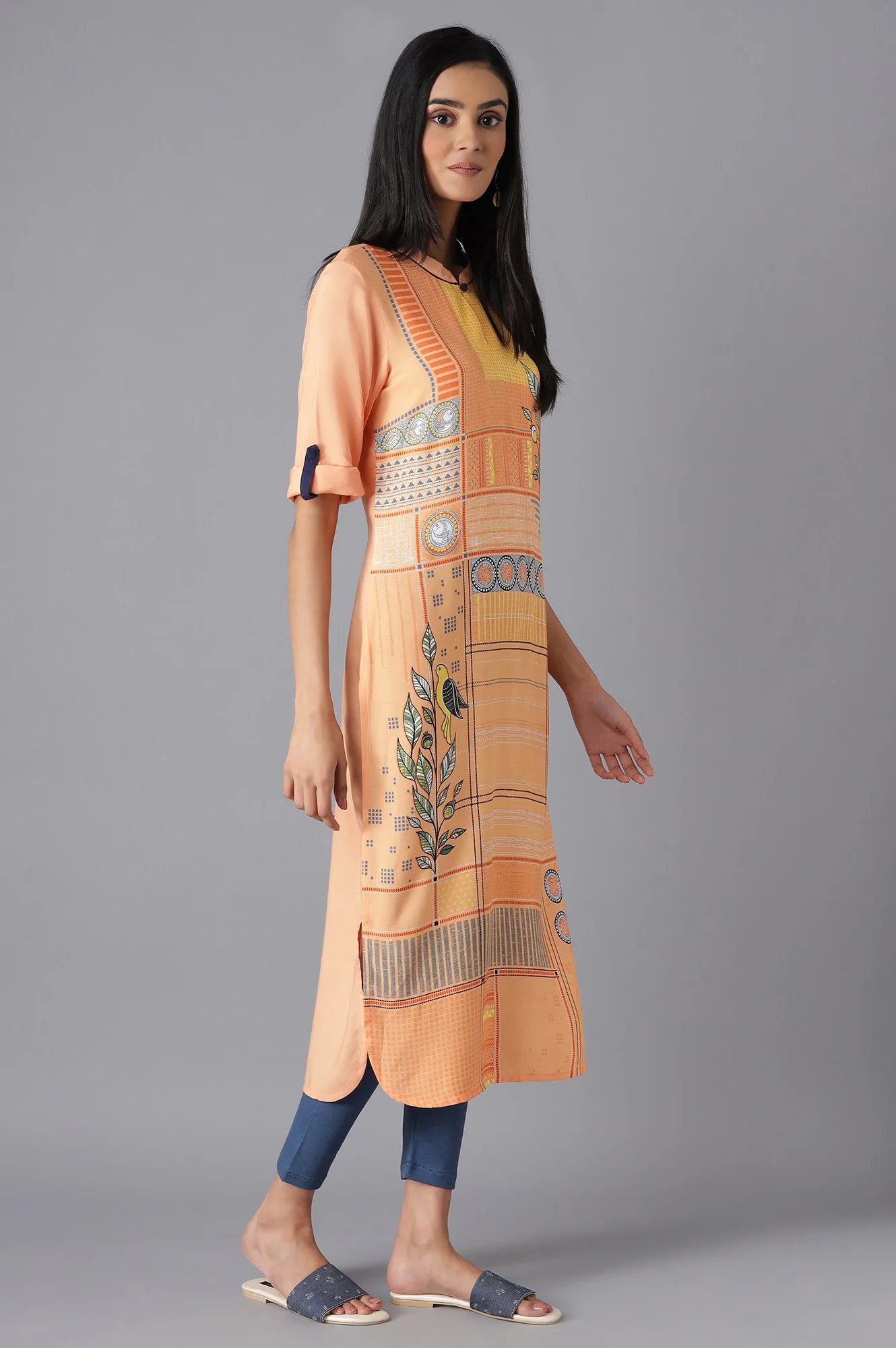 Orange Modern Ethnic kurta - Image 4