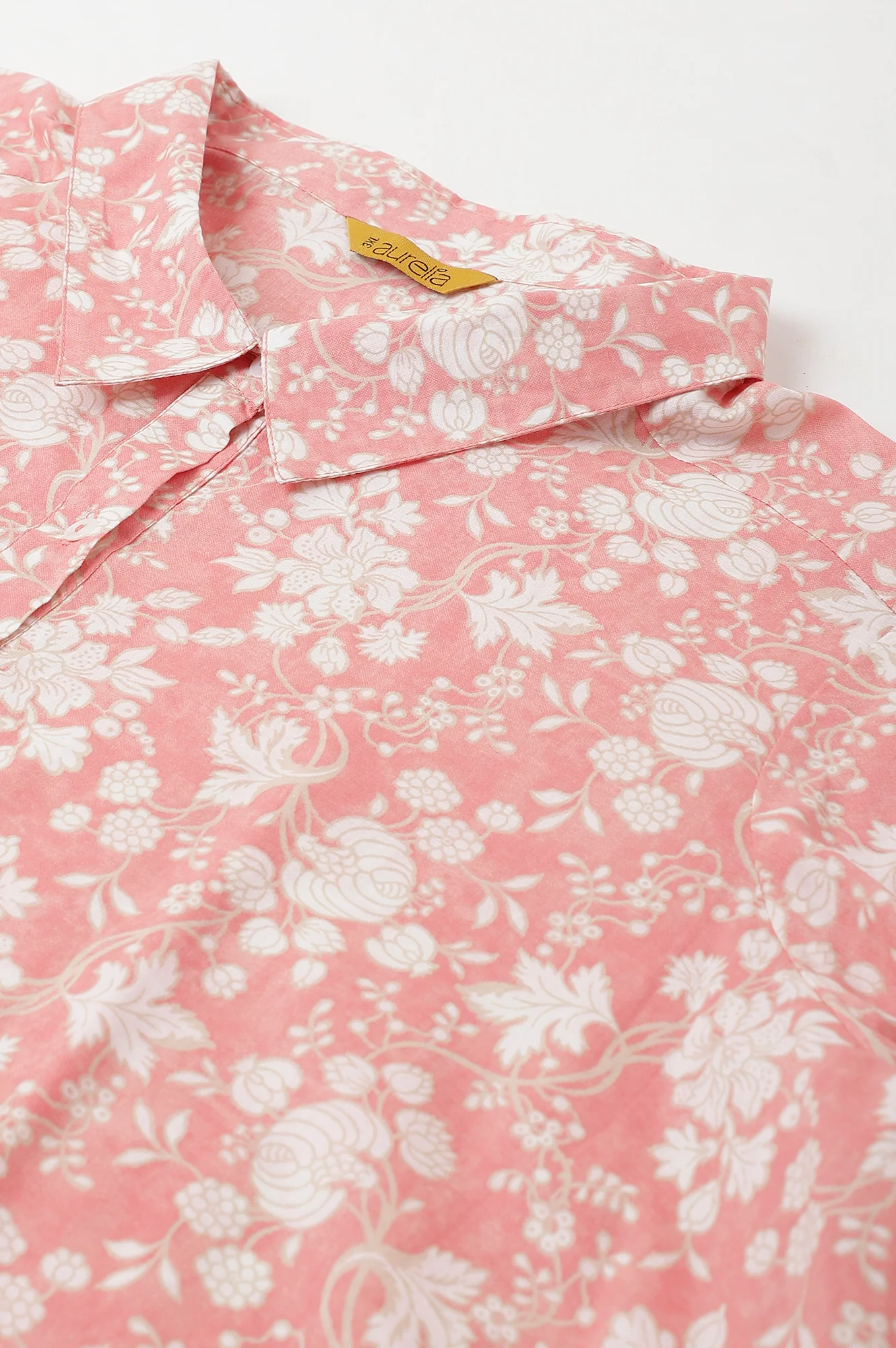 Orange Rounded Hemline Floral Printed Plus Size Dress - Image 7