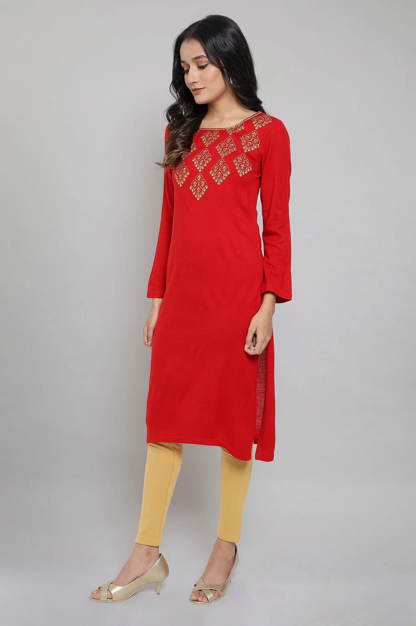 Passion Red Winter kurta - Image 3