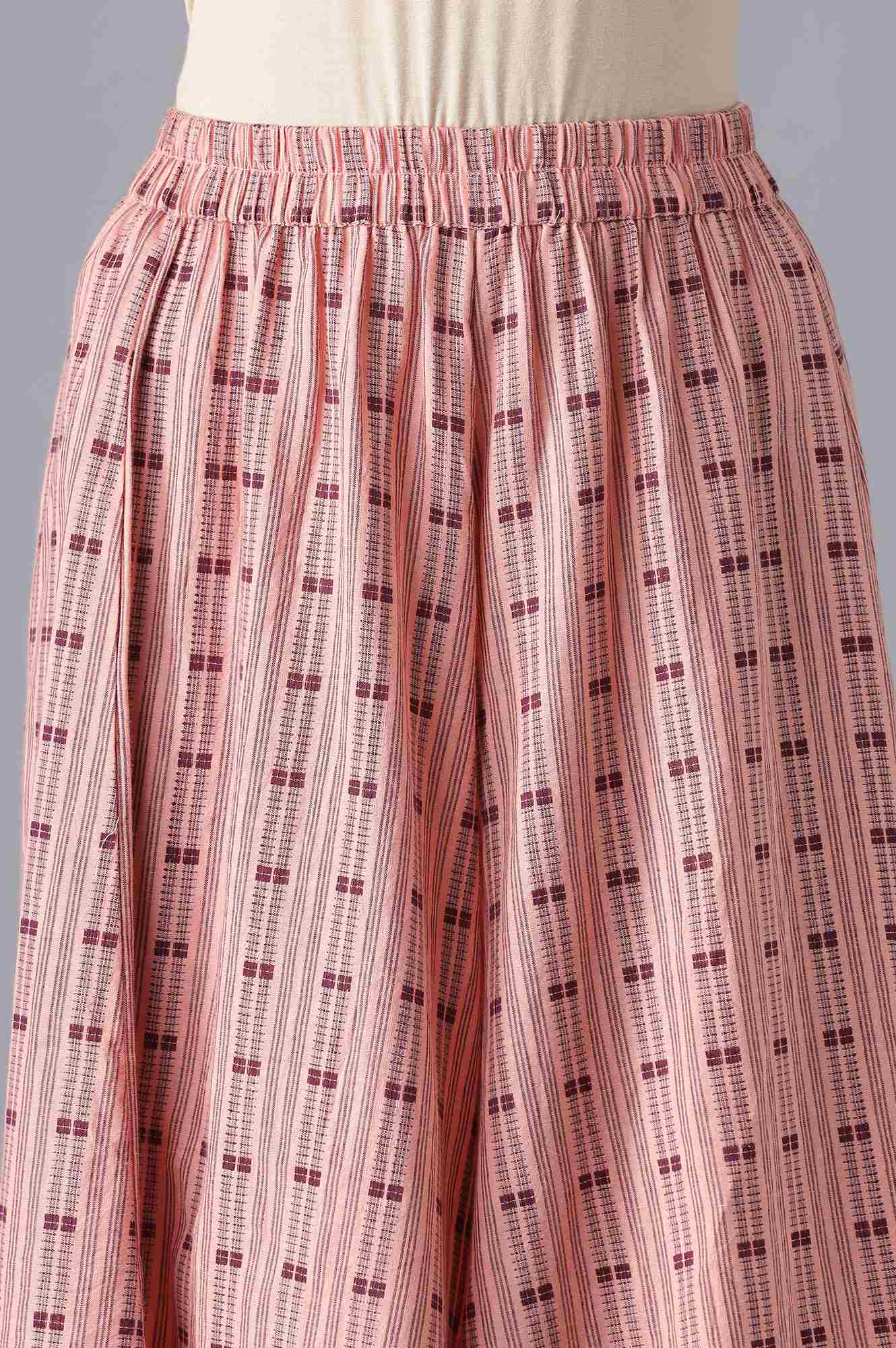 Peach Ethnic kurta with Culottes - Image 6