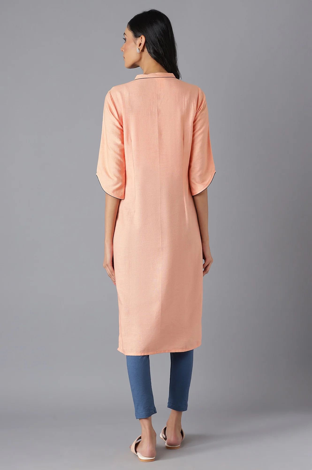 Peach Modern Ethnic kurta - Image 2