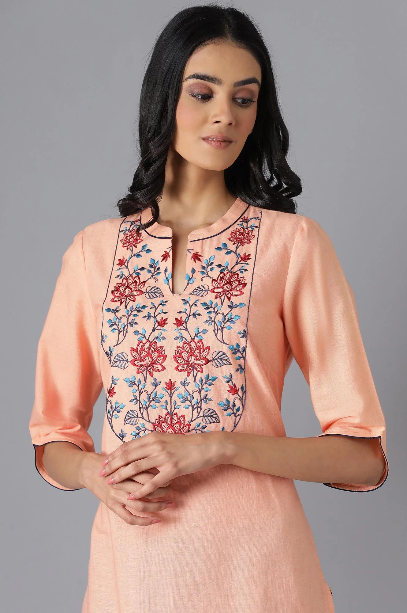 Peach Modern Ethnic kurta - Image 6