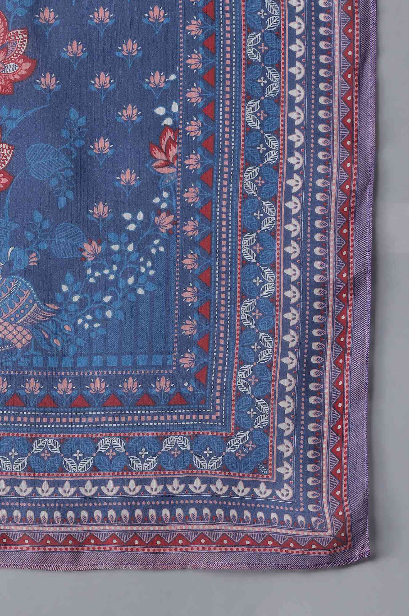 Peach Printed kurta, Palazzo and Dupatta Set - Image 7