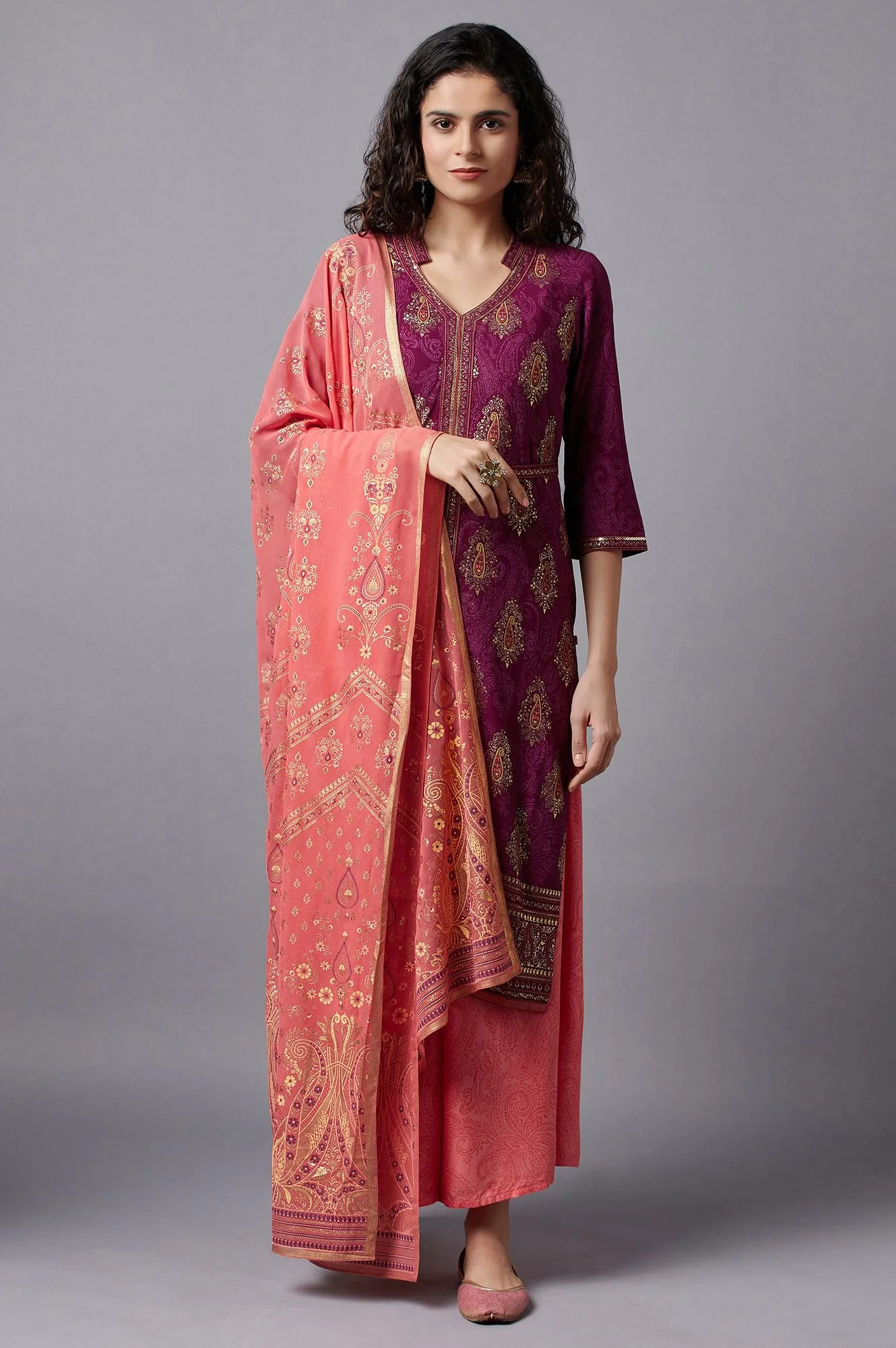 Peach Solid Culottes - Image 5