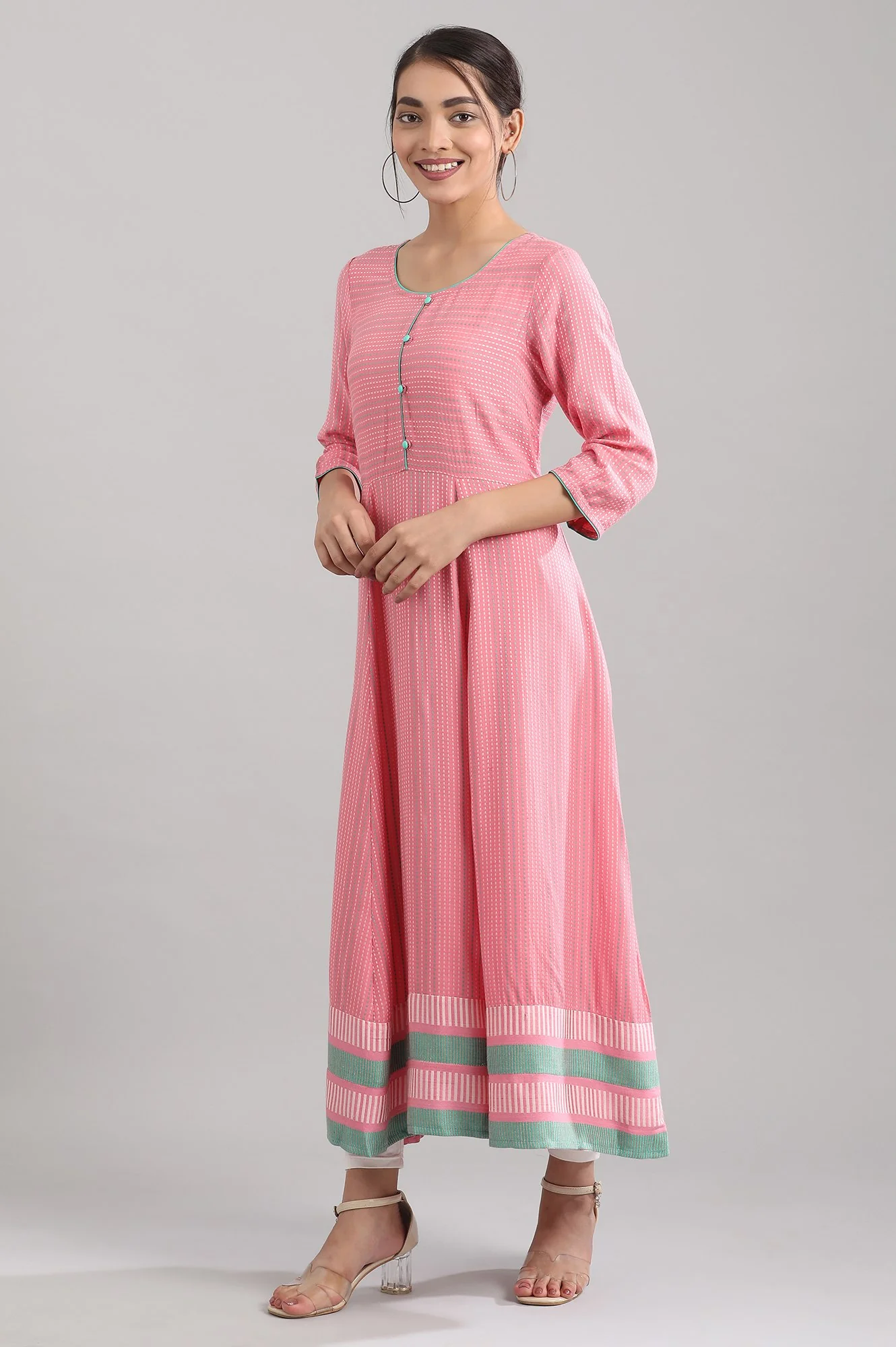 Pink A-Line kurta - Image 3