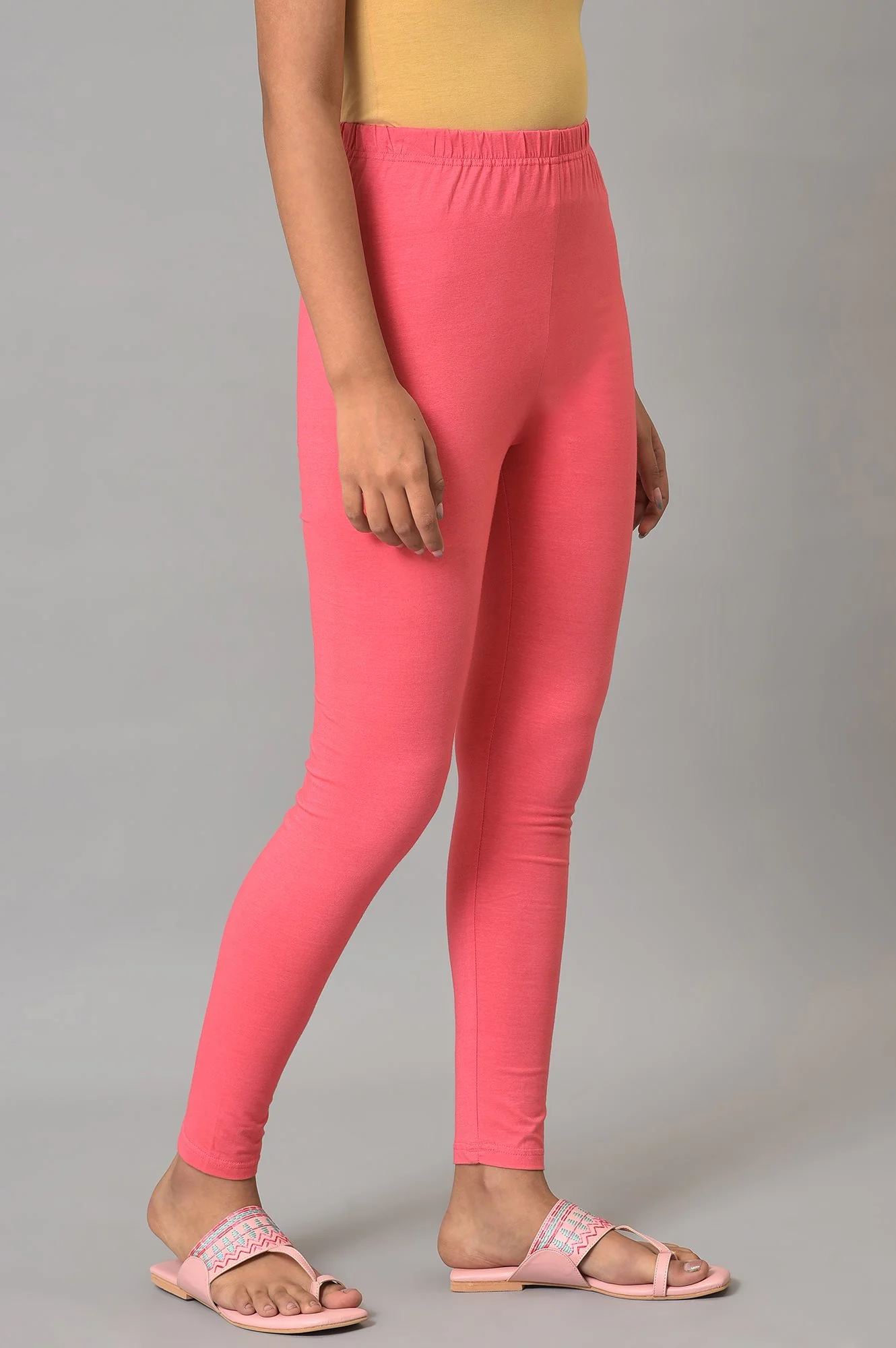 Pink Cotton Lycra Plus Size Tights - Image 4