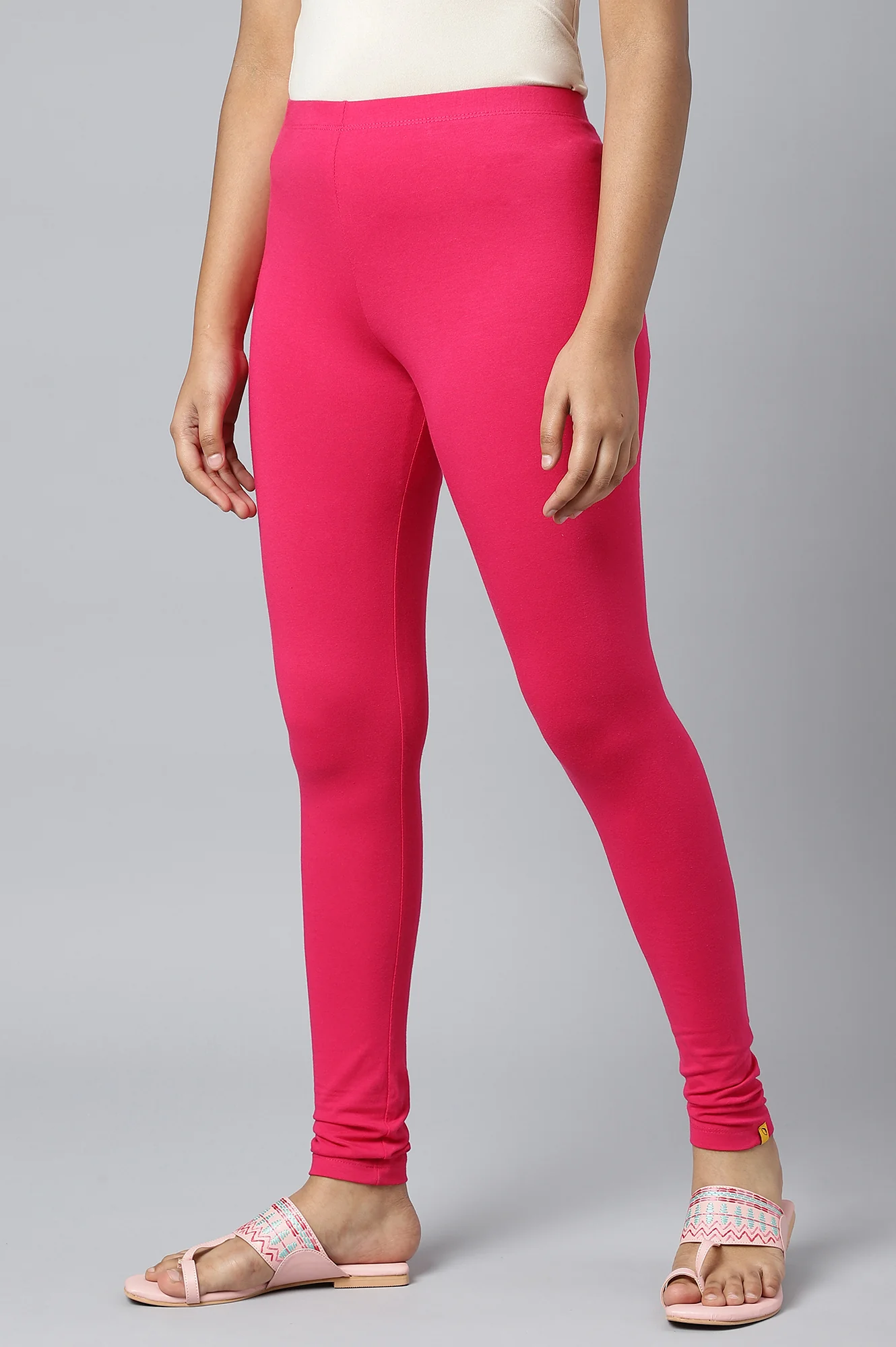 Pink Cotton Lycra Tights - Image 2