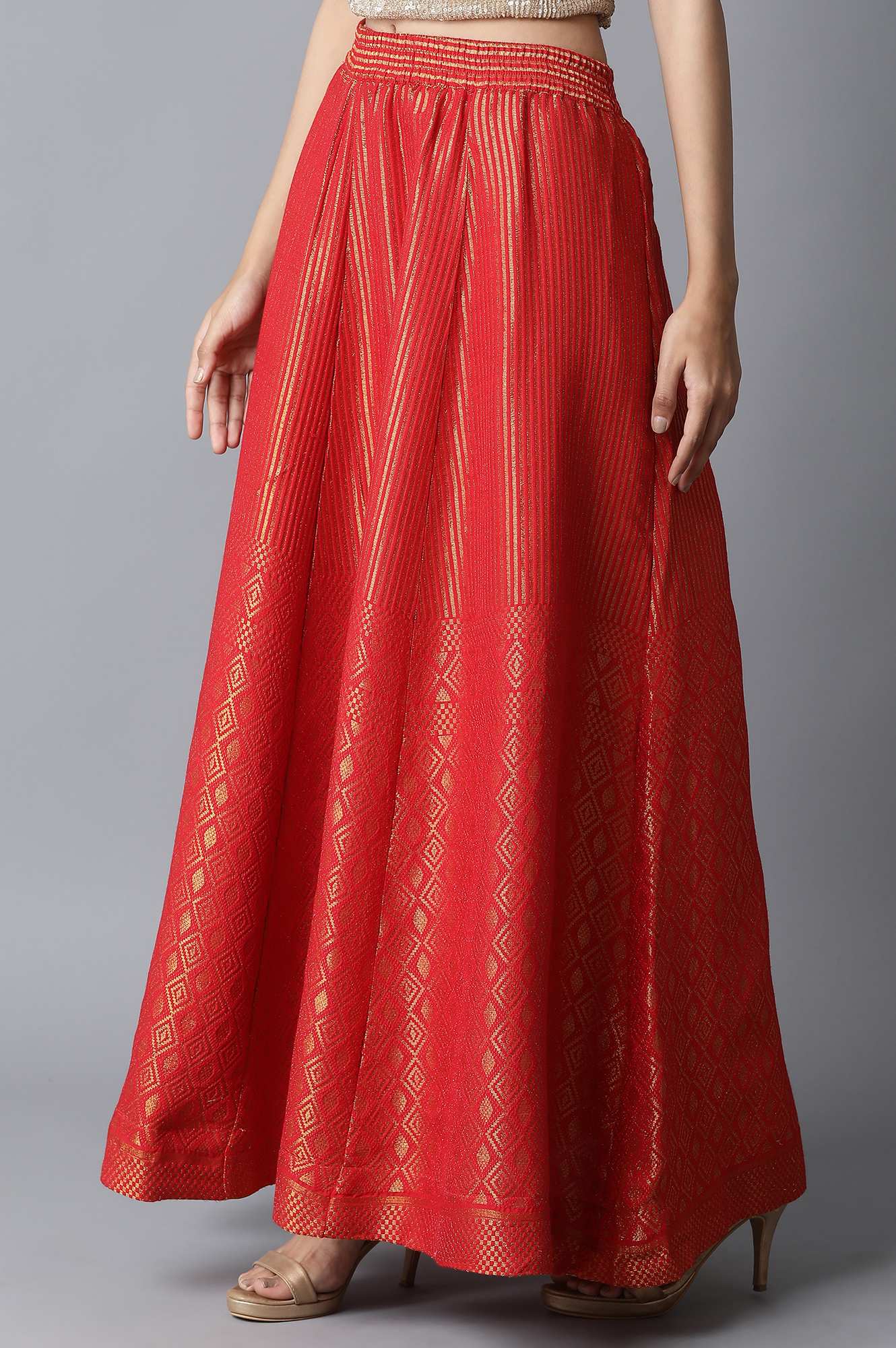 Pink Dobby Print Skirt - Image 3