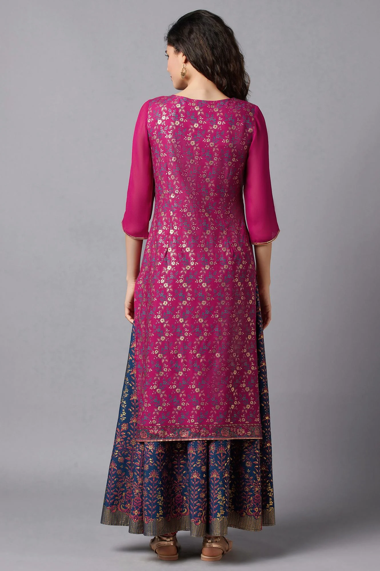 Pink Festive Ethnic kurta - Image 2
