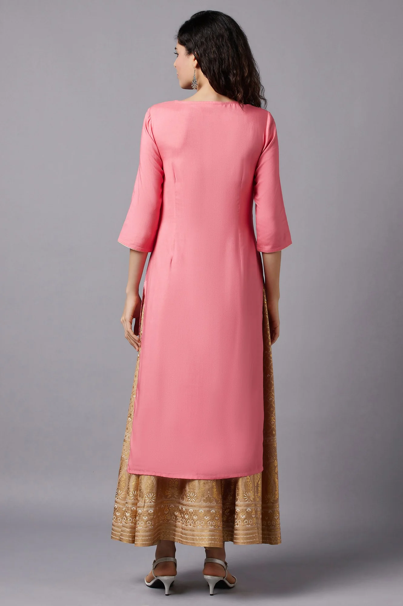 Pink Festive Ethnic kurta - Image 2