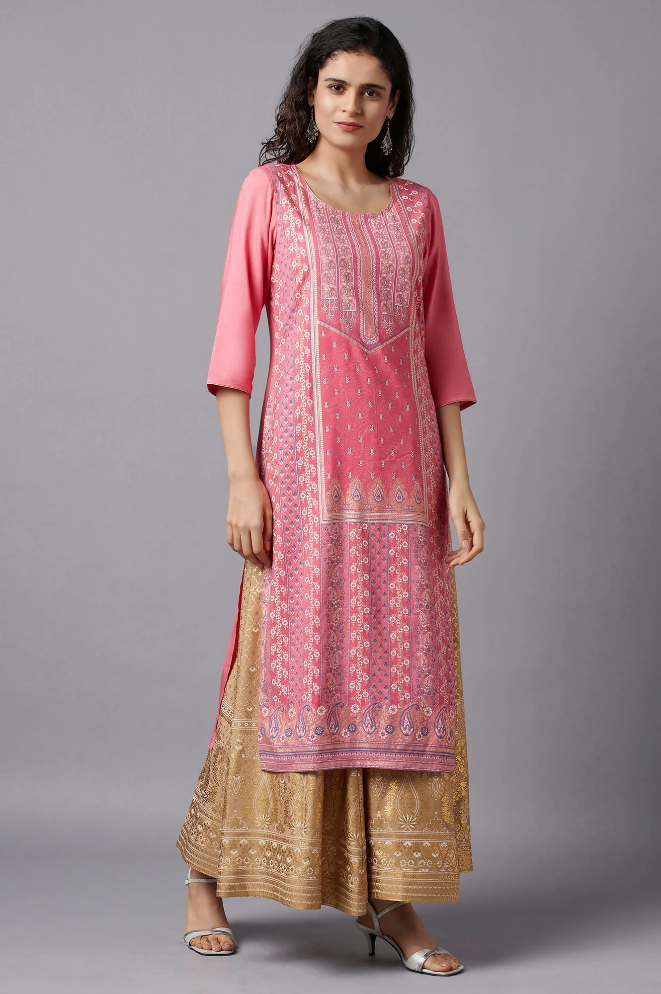 Pink Festive Ethnic kurta - Image 4