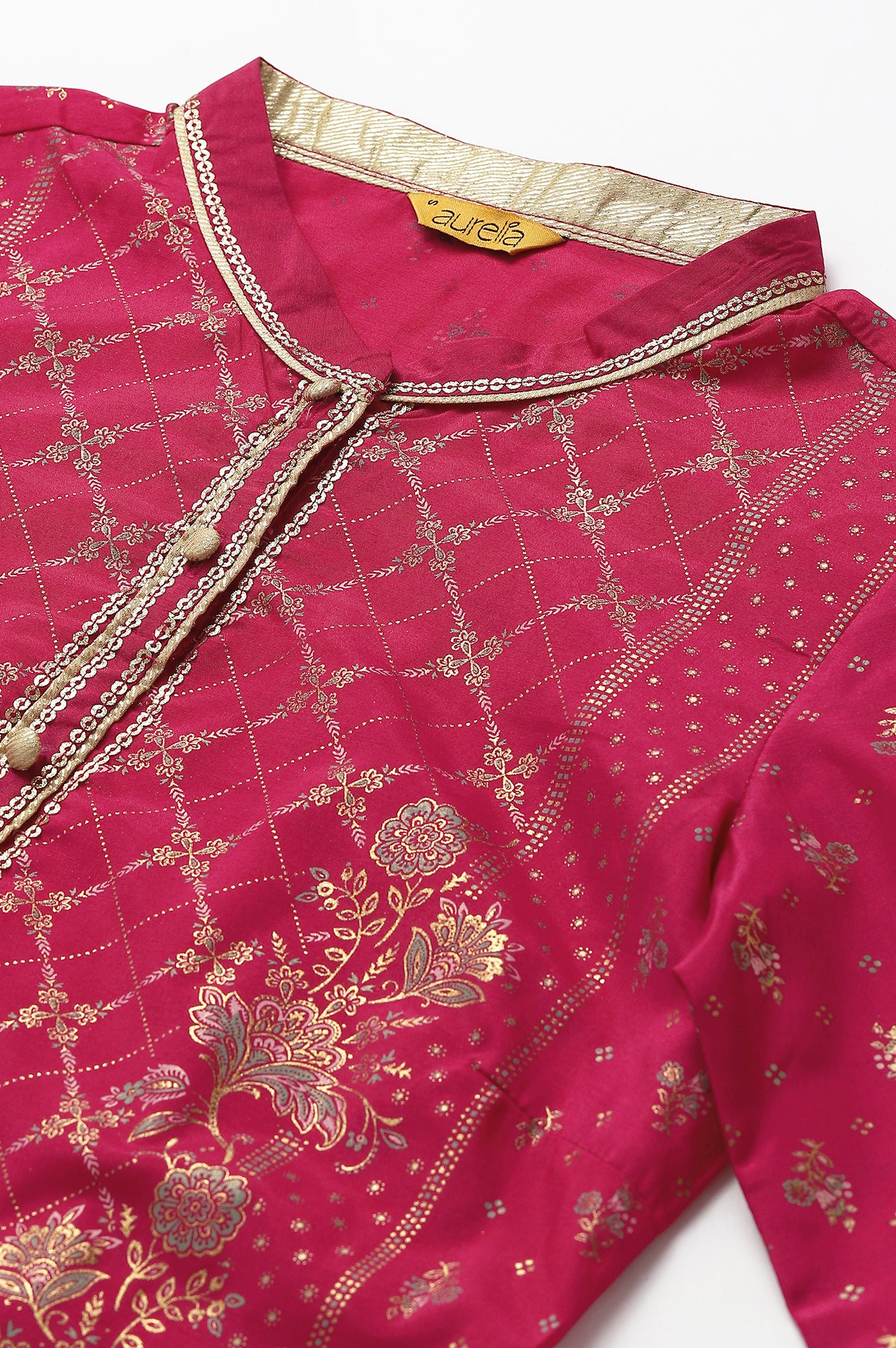 Pink Festive Straight Silhouette Ethnic kurta - Image 2