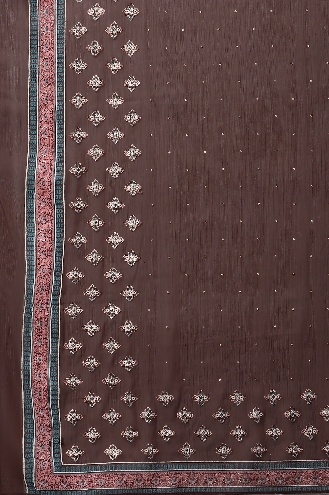 Pink Floral Printed kurta with Tights and Dupatta - Image 9