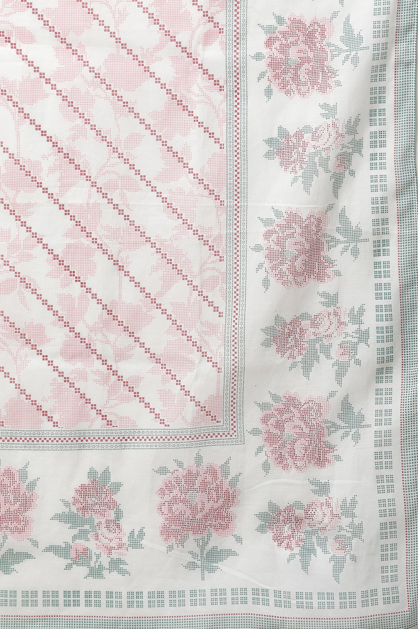 Pink Floral Printed Voile Dupatta - Image 5