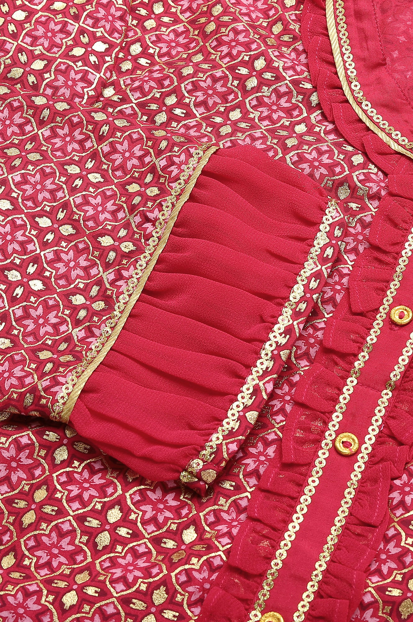 Pink Georgette Short Plus Size kurta - Image 7