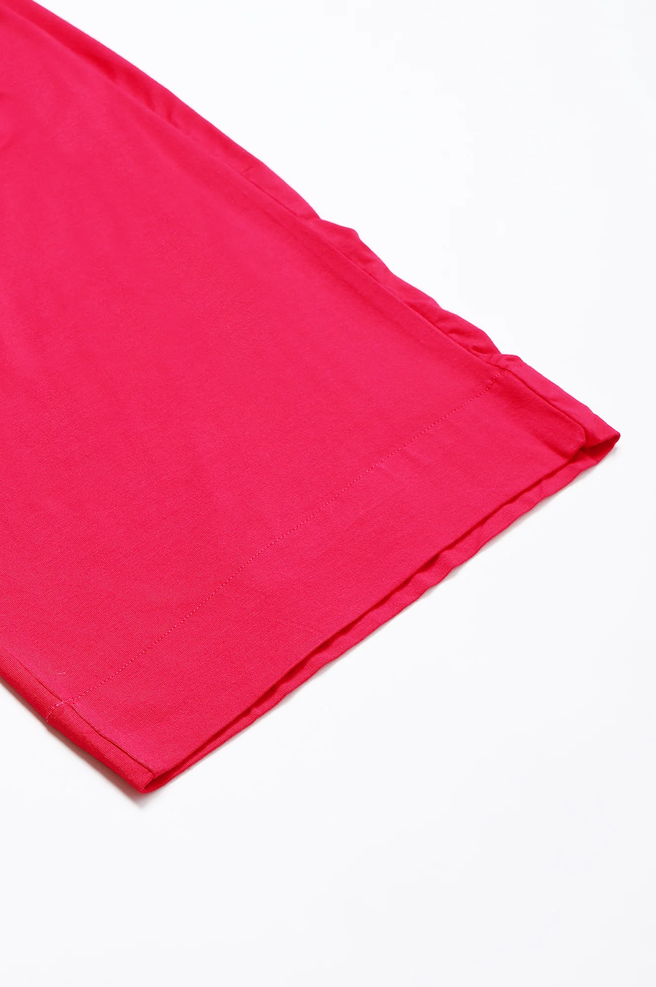 Pink Solid Flared Palazzo With Elasticated Waist - Image 7