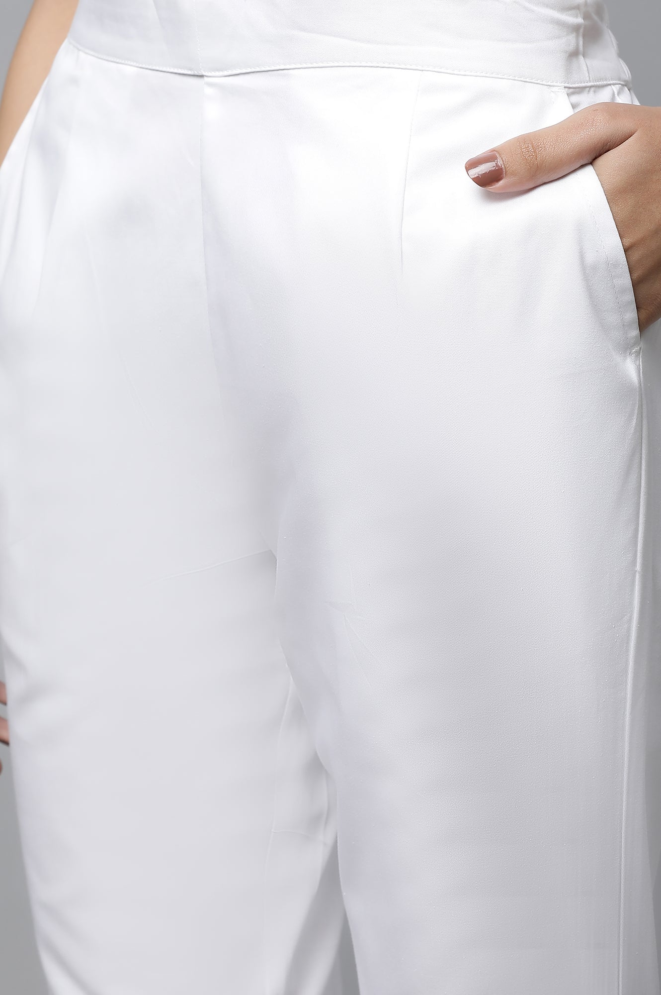 Pink Textured Cotton Kurta and Trouser Set - Image 8