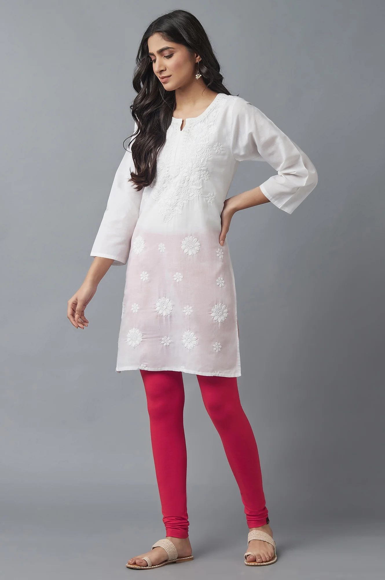 Pink Skin Fit Churidar - Image 5