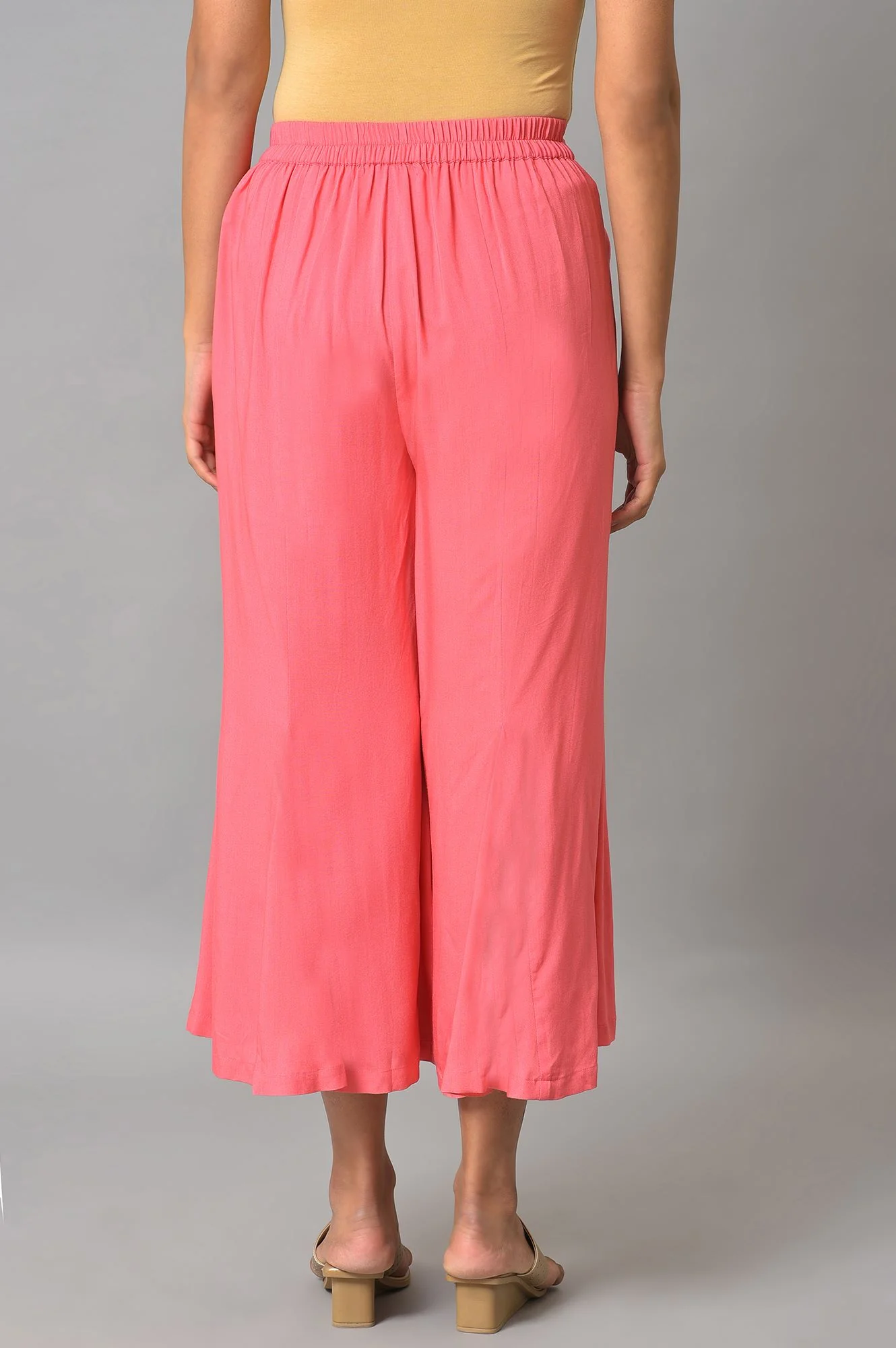 Pink Staight Fit Women Palazzo - Image 2