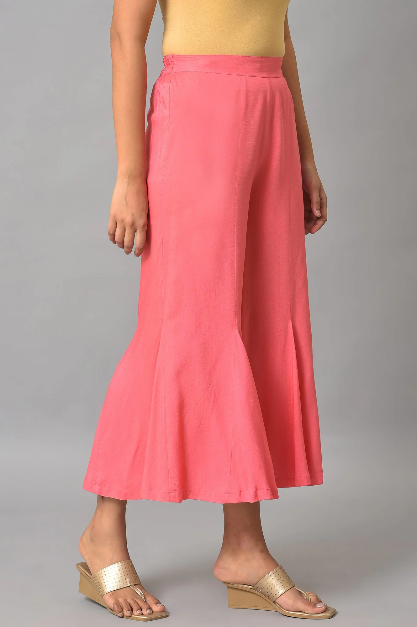 Pink Staight Fit Women Palazzo - Image 4