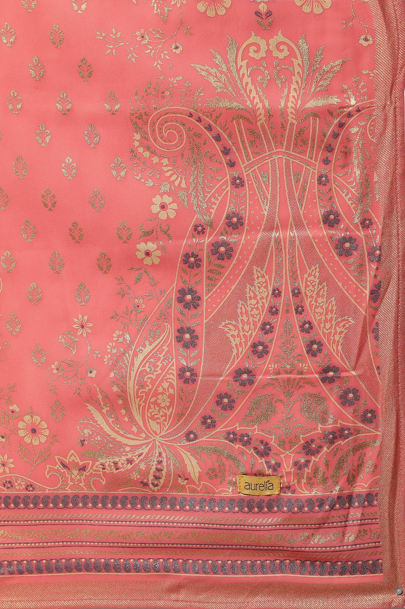 Purple Festive Printed Kurta, Culottes & Dupatta Set - Image 9