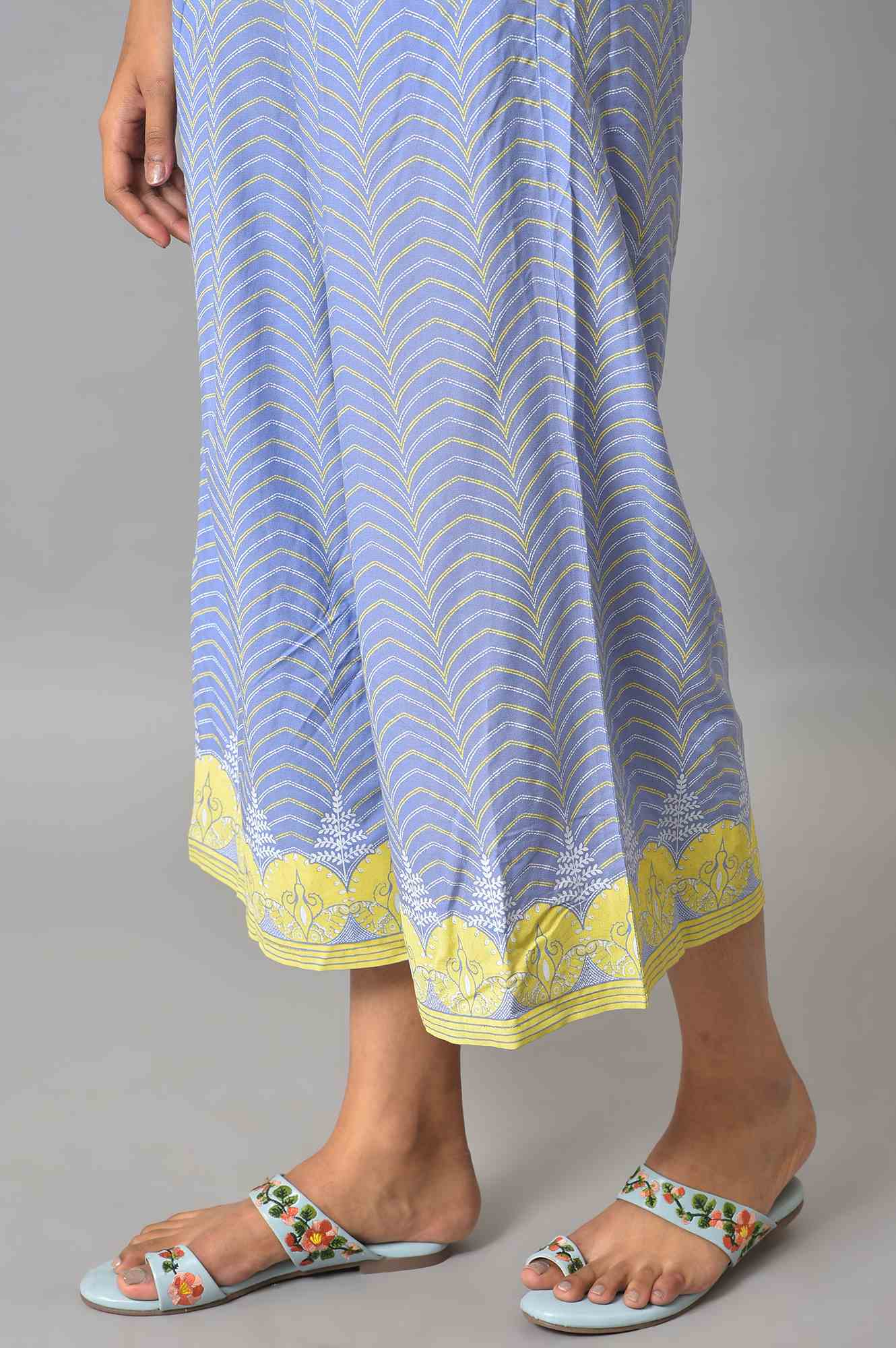 Purple Floral Printed Culottes - Image 8