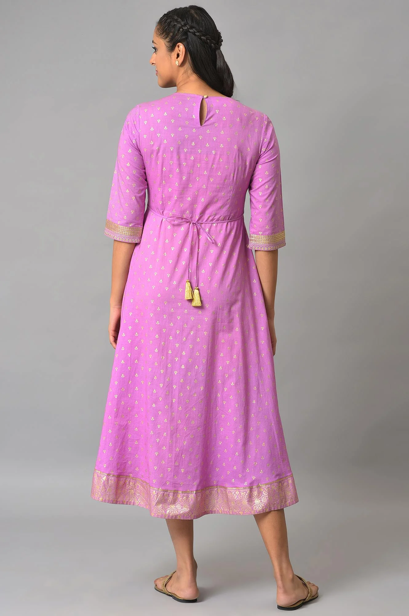 Purple Ornamented Ethnic Dress - Image 2