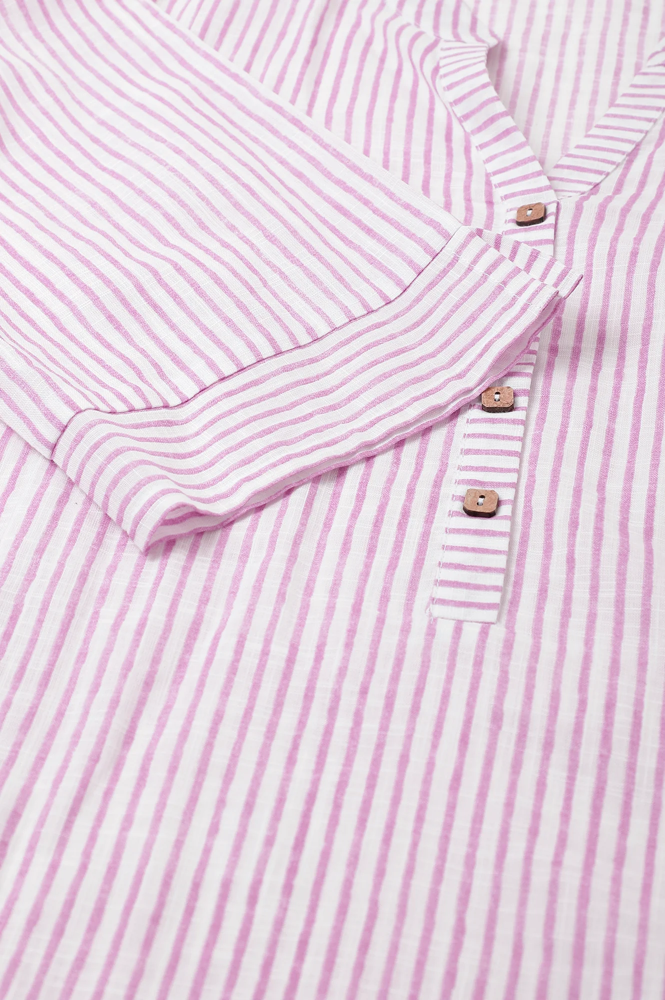 Purple Stripe Printed Straight Plus Size kurta - Image 9