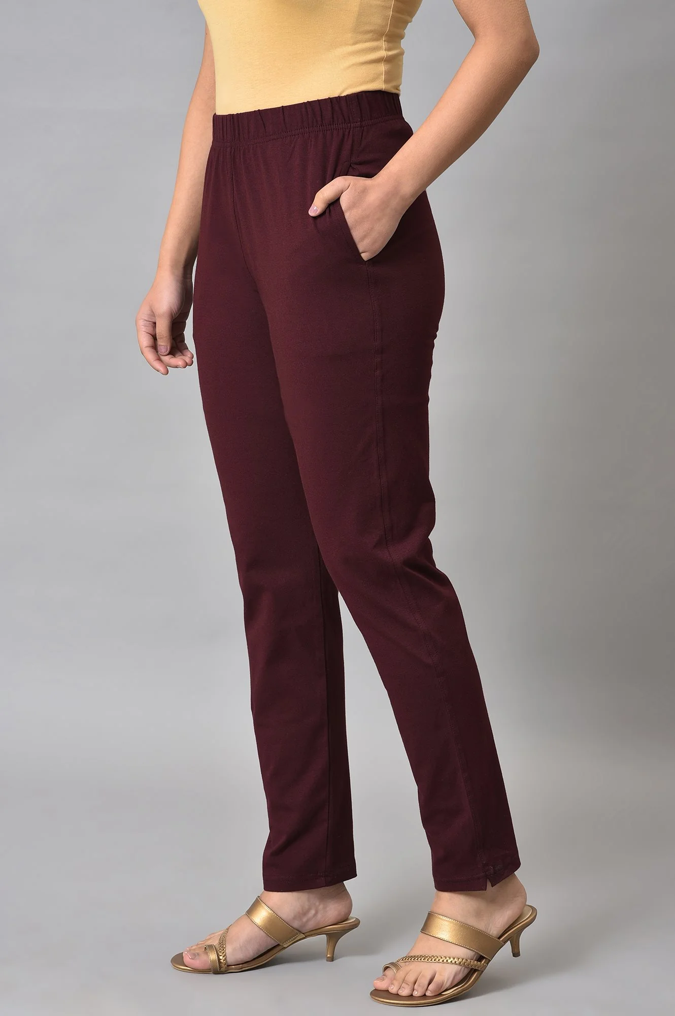 Red Cotton Jersey Pants - Image 3