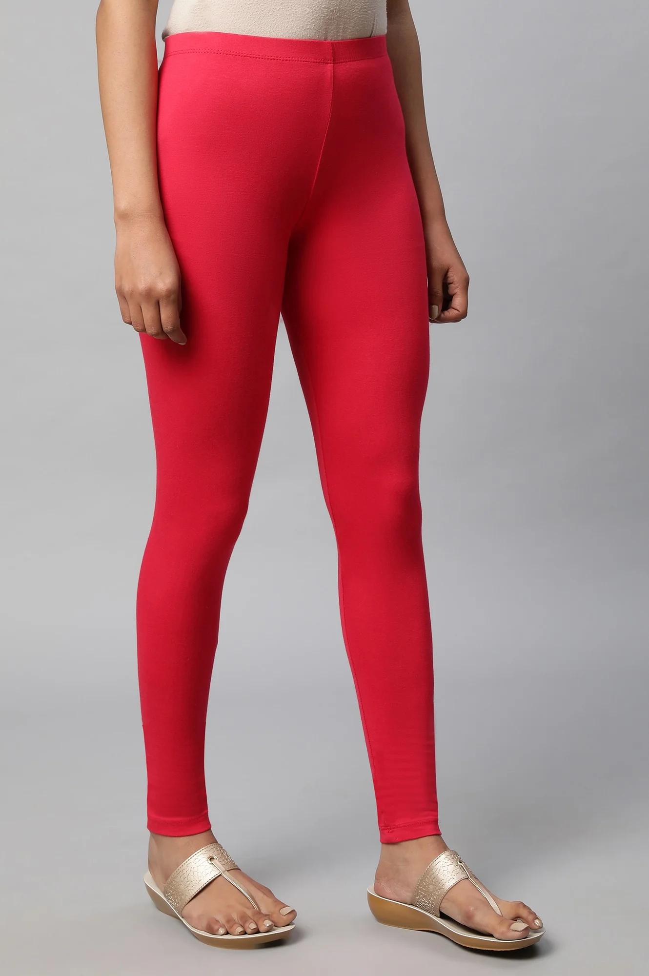 Red Cotton Lycra Tights - Image 4