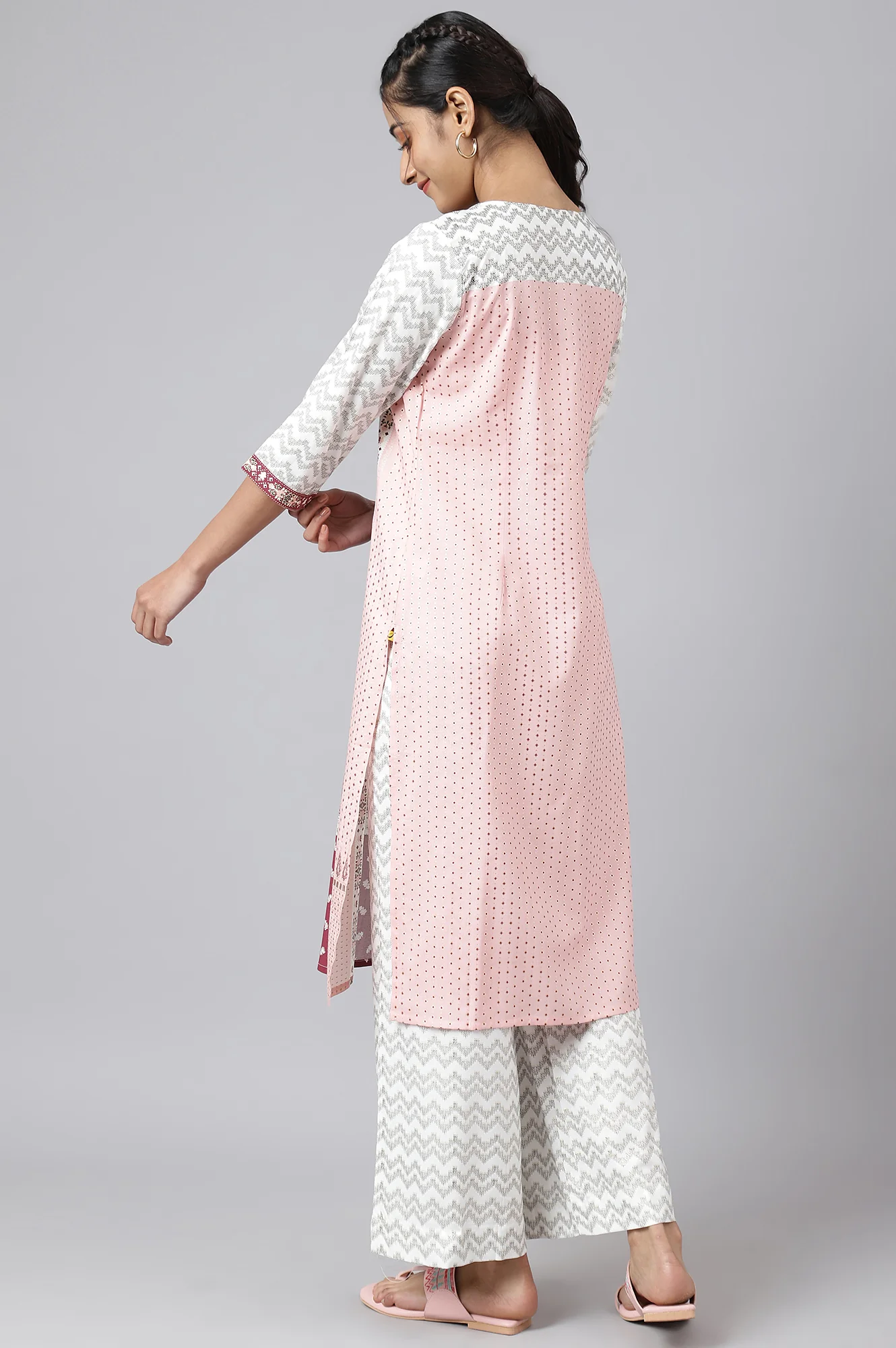 Red Ethnic Festive kurta and Palazzo Set - Image 5