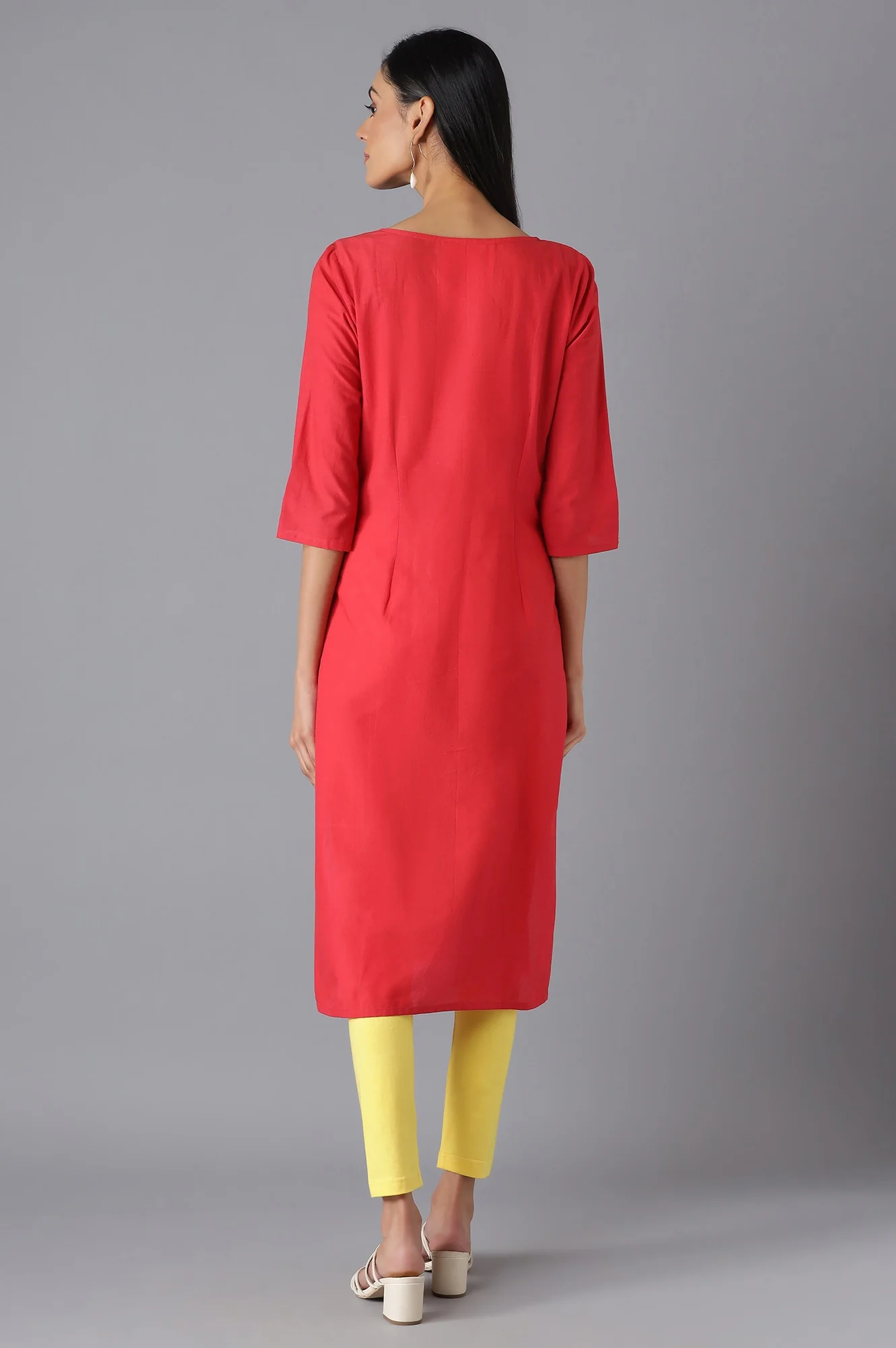 Red Ethnic kurta - Image 2