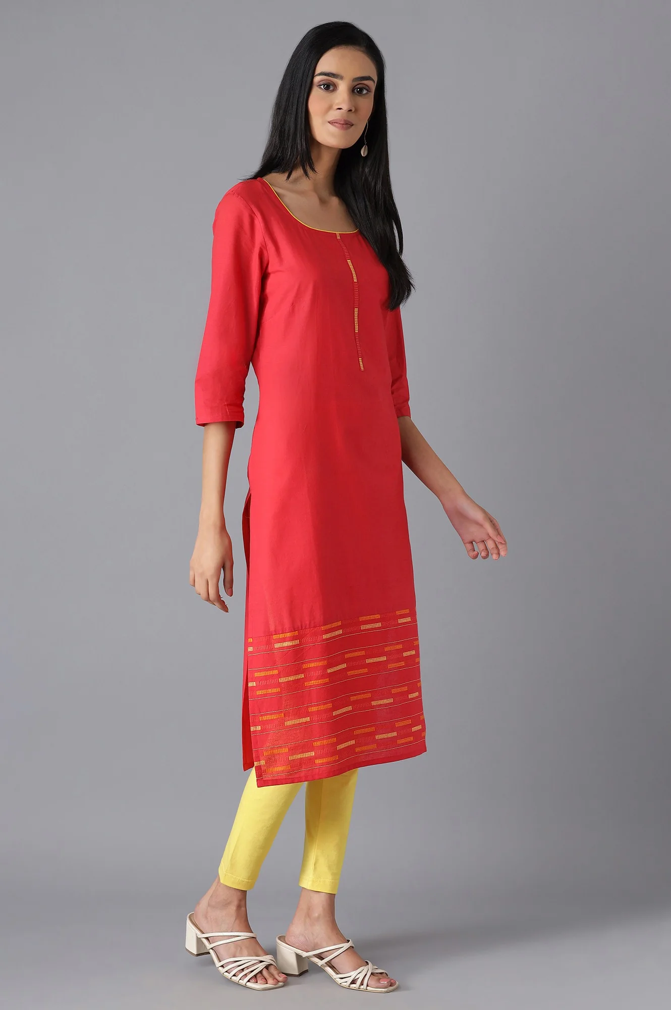 Red Ethnic kurta - Image 4