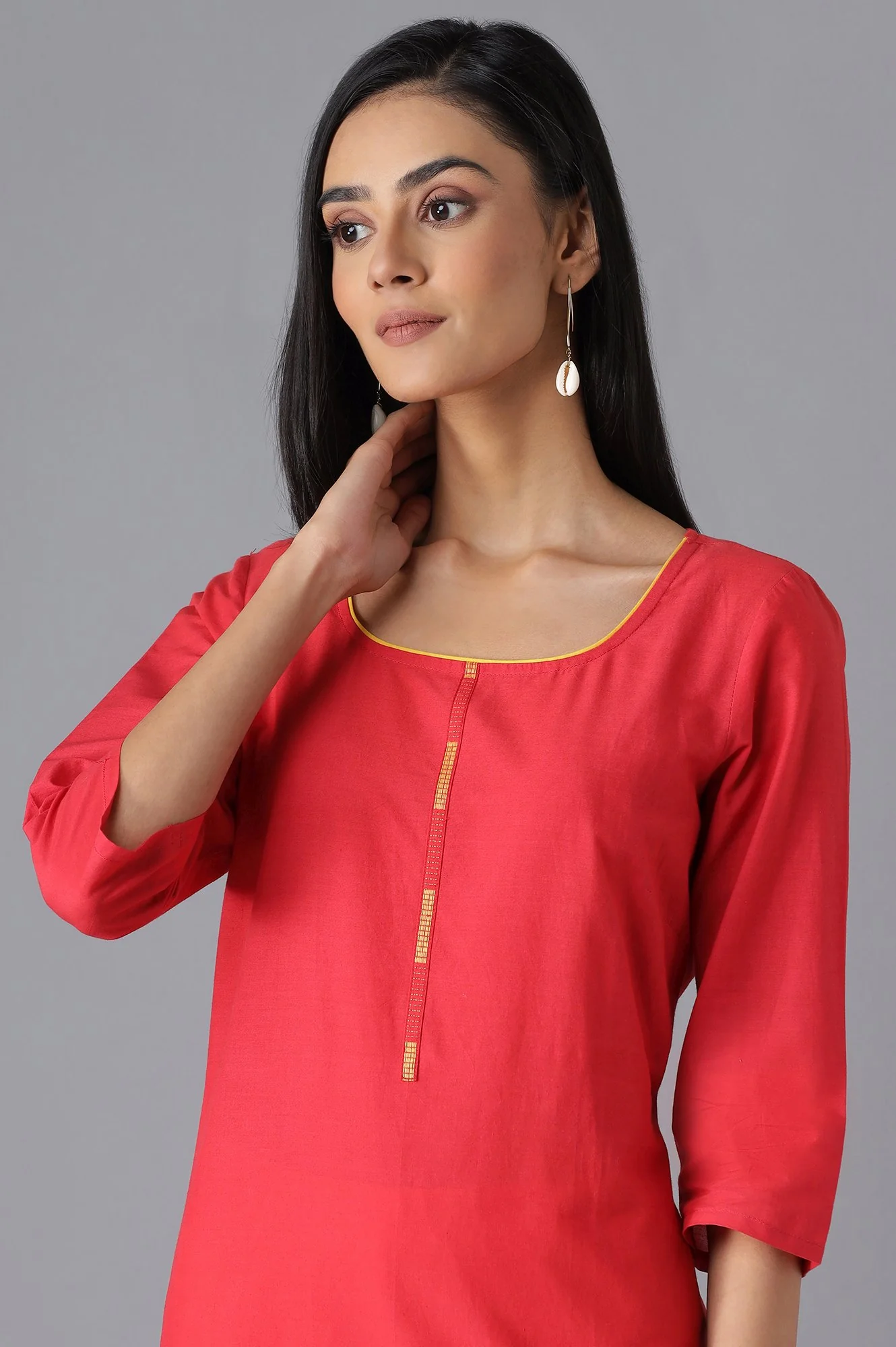 Red Ethnic kurta - Image 6
