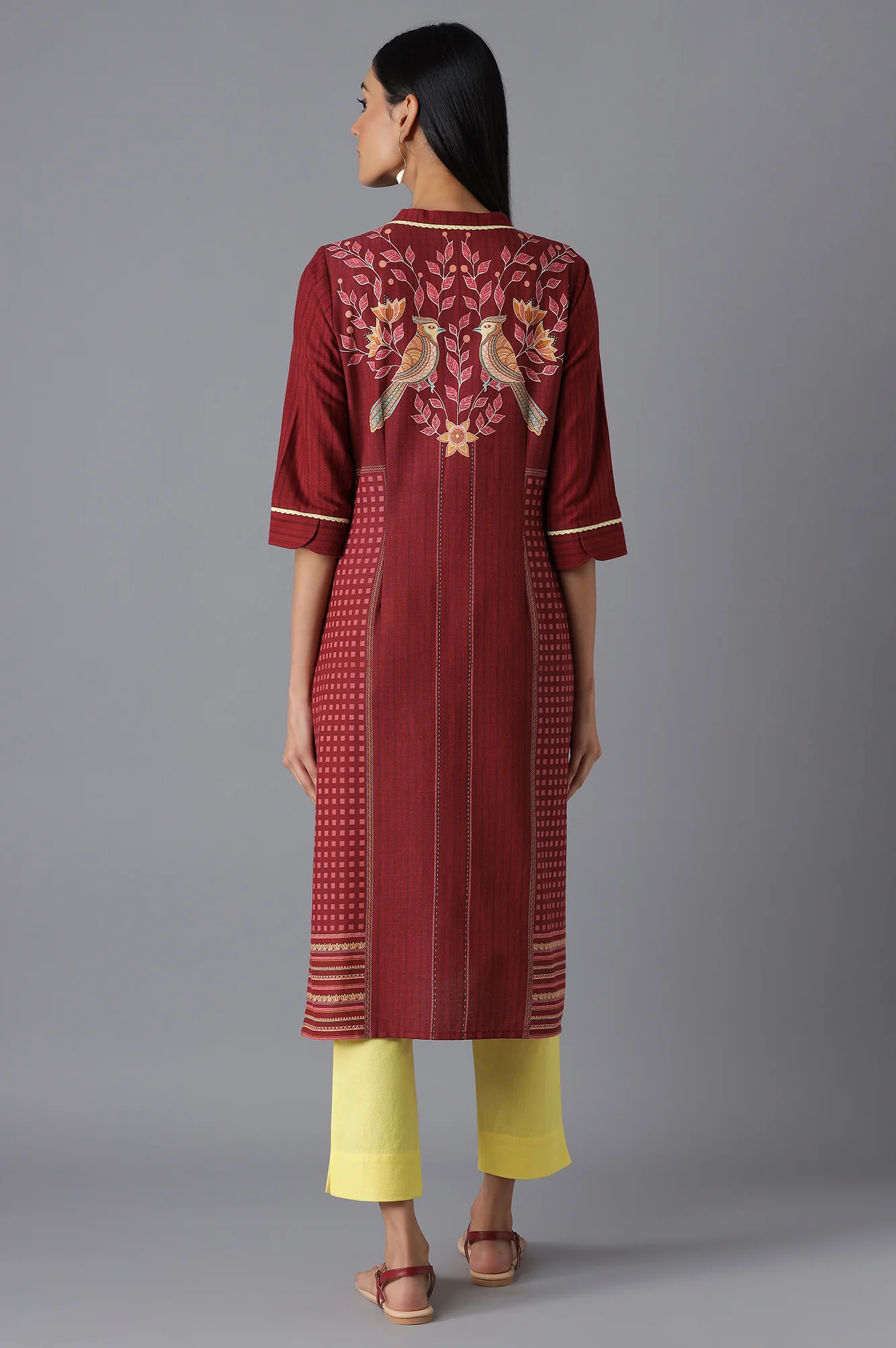 Red Printed kurta - Image 2