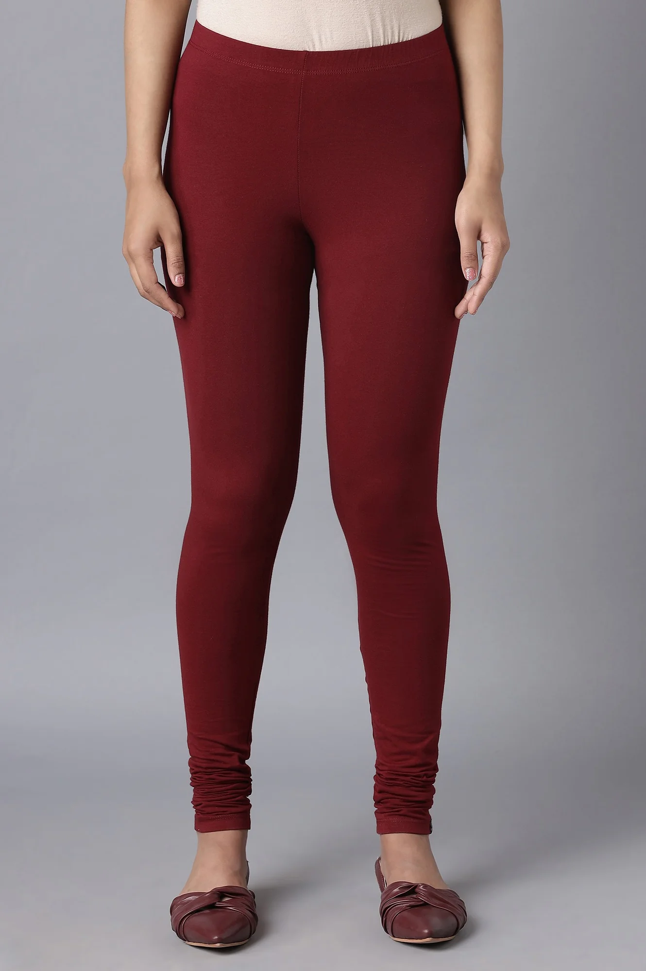 Maroon Skin Fit Churidar
