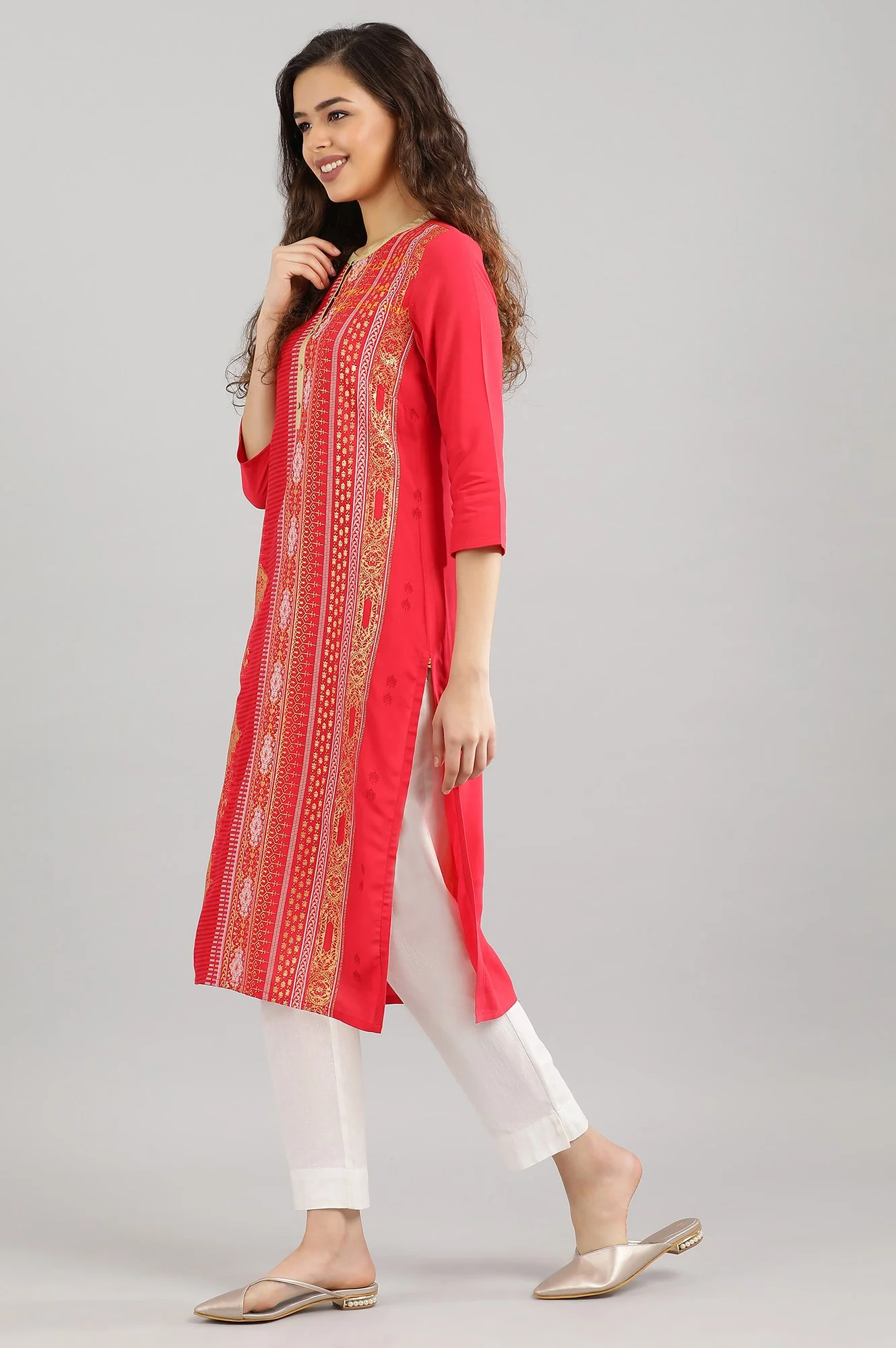 Red Straight kurta - Image 3