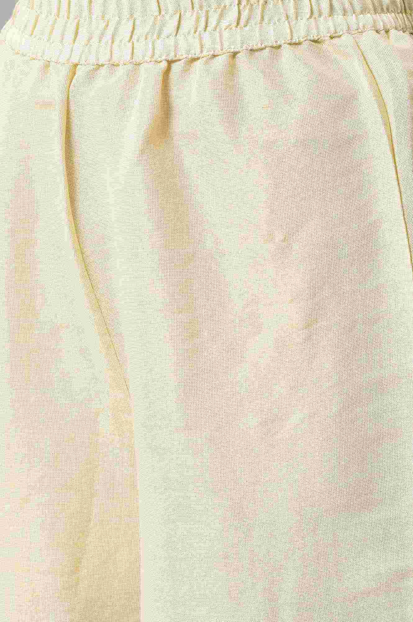 Red Yarn-dyed Gillet with Off-White Sleeveless kurta and Palazzo - Image 6