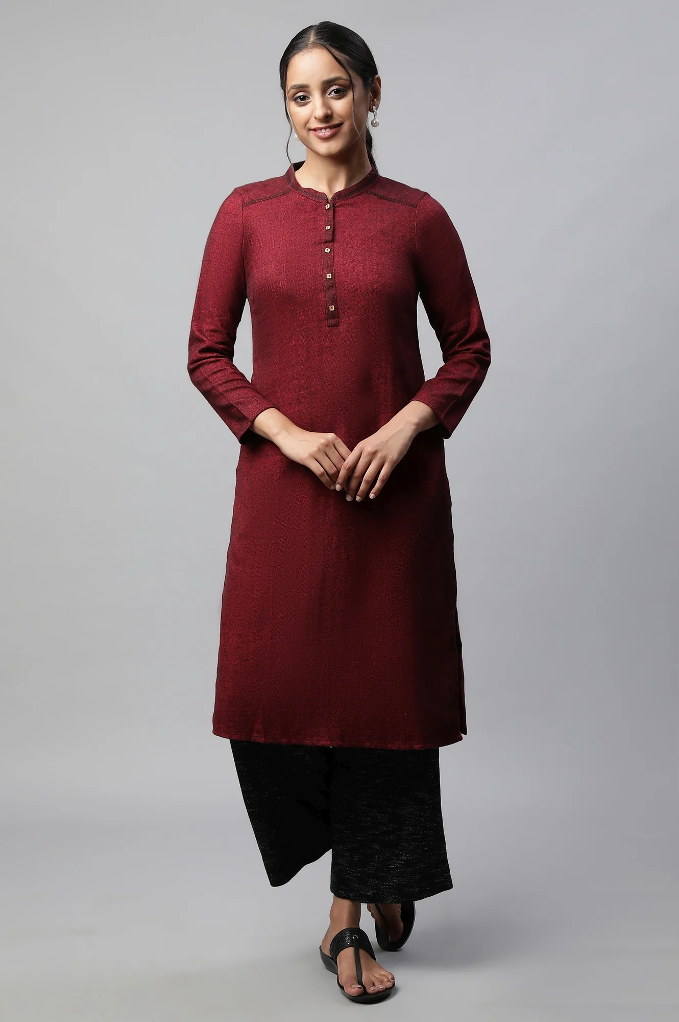 Red Yarn Dyed kurta - Image 5
