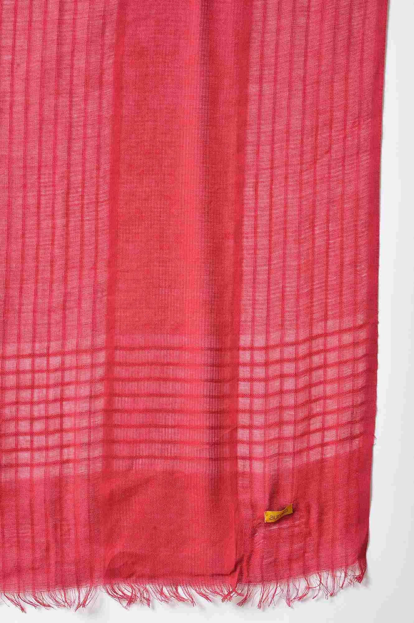 Red Yarn-dyed Woven Dupatta - Image 4