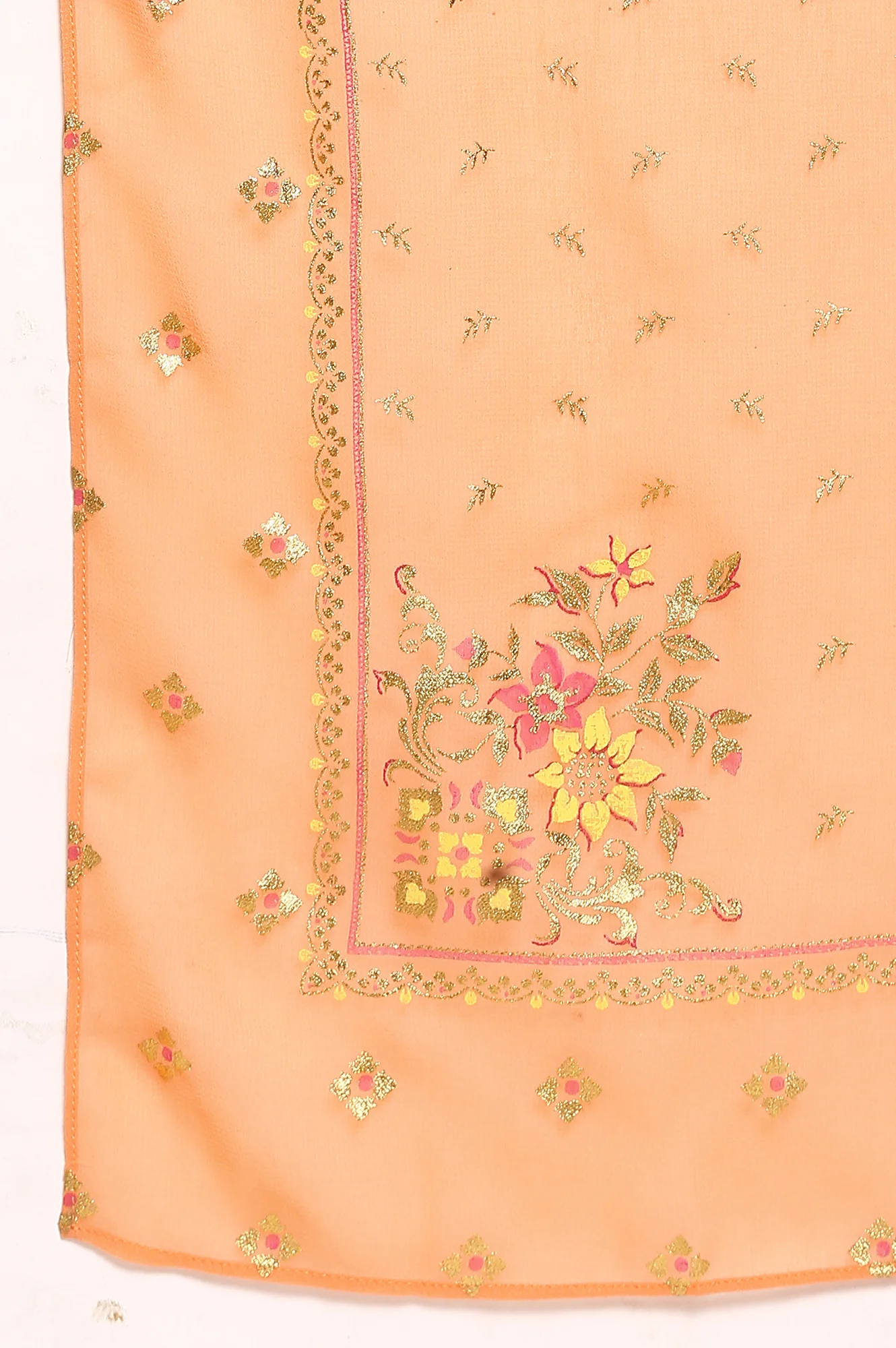 Sweet Rose Pink Tiered Dress-Dupatta Girls Set - Image 6